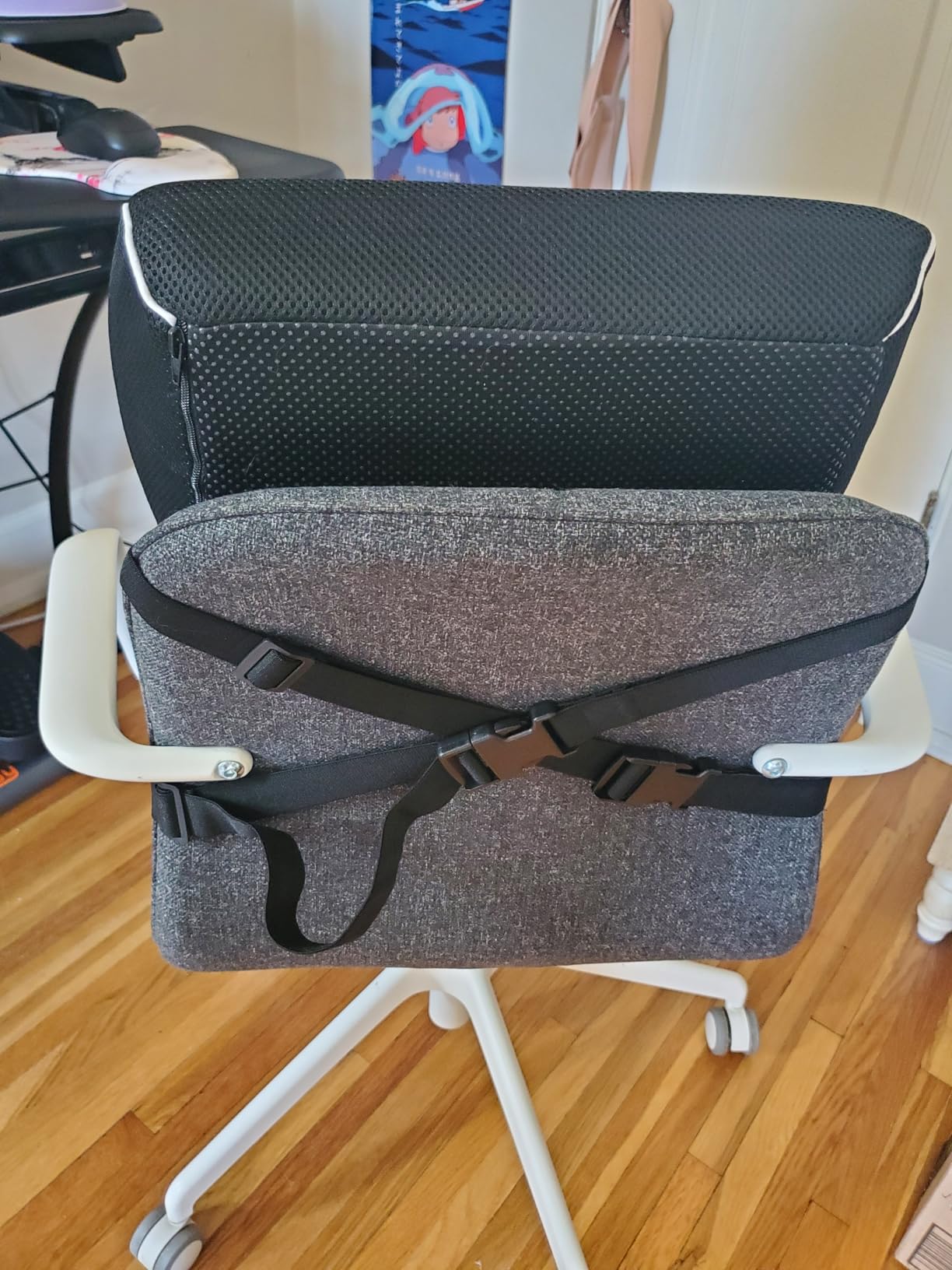 Lumbar Support Pillow for Office Chair, Office Home Essentials,Gifts for Mom,Dad, Back Support Pillow for Car, Chair Cushions,Back Pain Relief Improve Posture,Mesh Cover Double Adjustable Straps customer photo 2