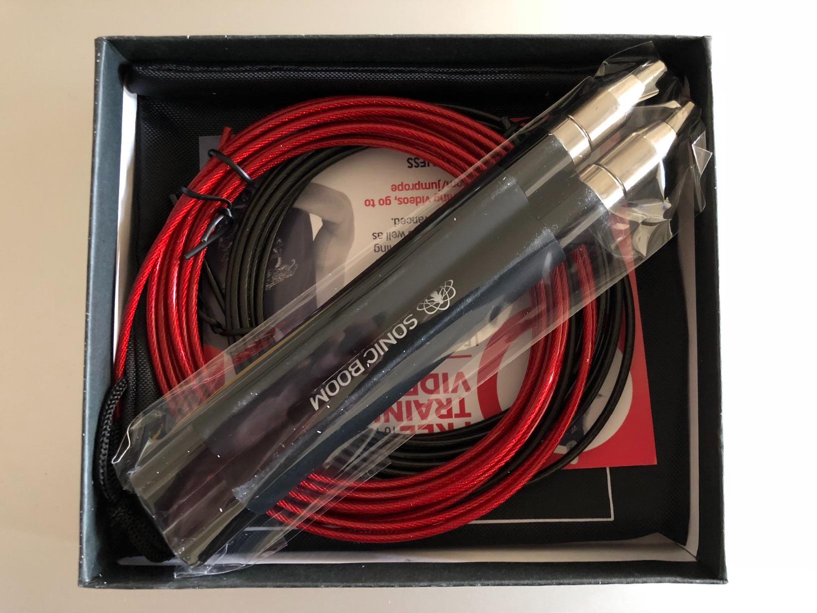 Epitomie Fitness Sonic Boom M2 High Speed Jump Rope - Patent Pending Self-Locking, Screw-Free Design - Weighted, 360 Degree Spin, Silicone Grip with 2 Speed Rope Cables for Home Workout, & More customer photo 2