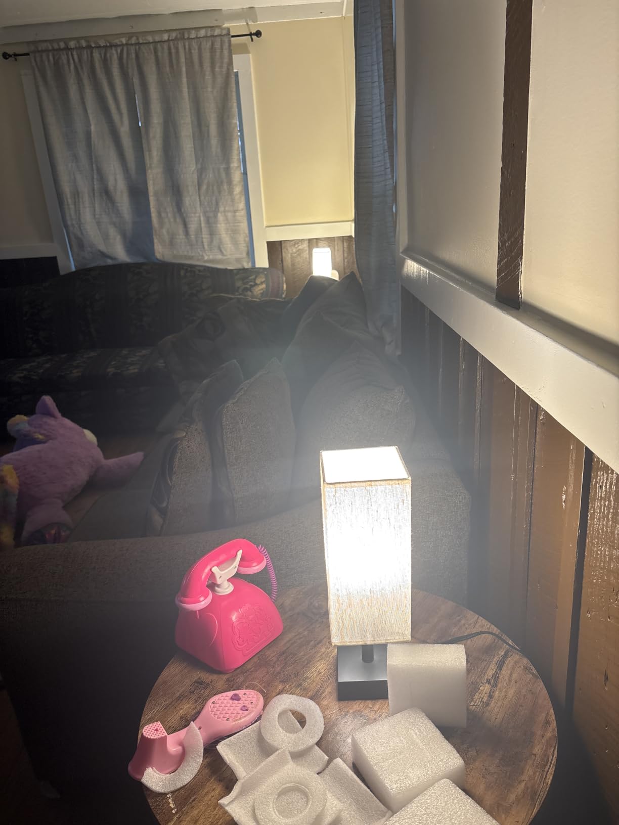 aooshine Small Table Lamp for Bedroom - Bedside Lamps for Nightstand, Minimalist Night Stand Light Lamp with Square Fabric Shade, Desk Reading Lamp for Kids Room Living Room Office Dorm customer photo 2