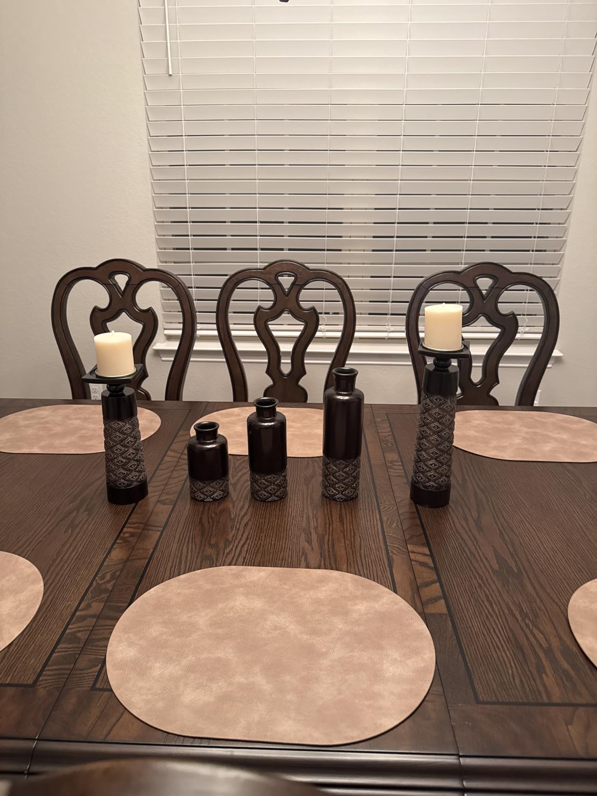 Creative Scents Dublin Brown Pillar Candle Holder Set of 2 - Home Decor Aesthetic, Coffee Table Decor Mantel Centerpieces Table Decorations, Living Room Decor or Dining Tabletop Decor - Gift Packaged customer photo 1