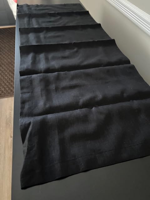 Solino Home 100% Pure Linen Dining Table Runner Natural, Fete 14 x 90 in, neatly mitered corners, artisan crafted, OEKO-TEX Certified customer photo 2