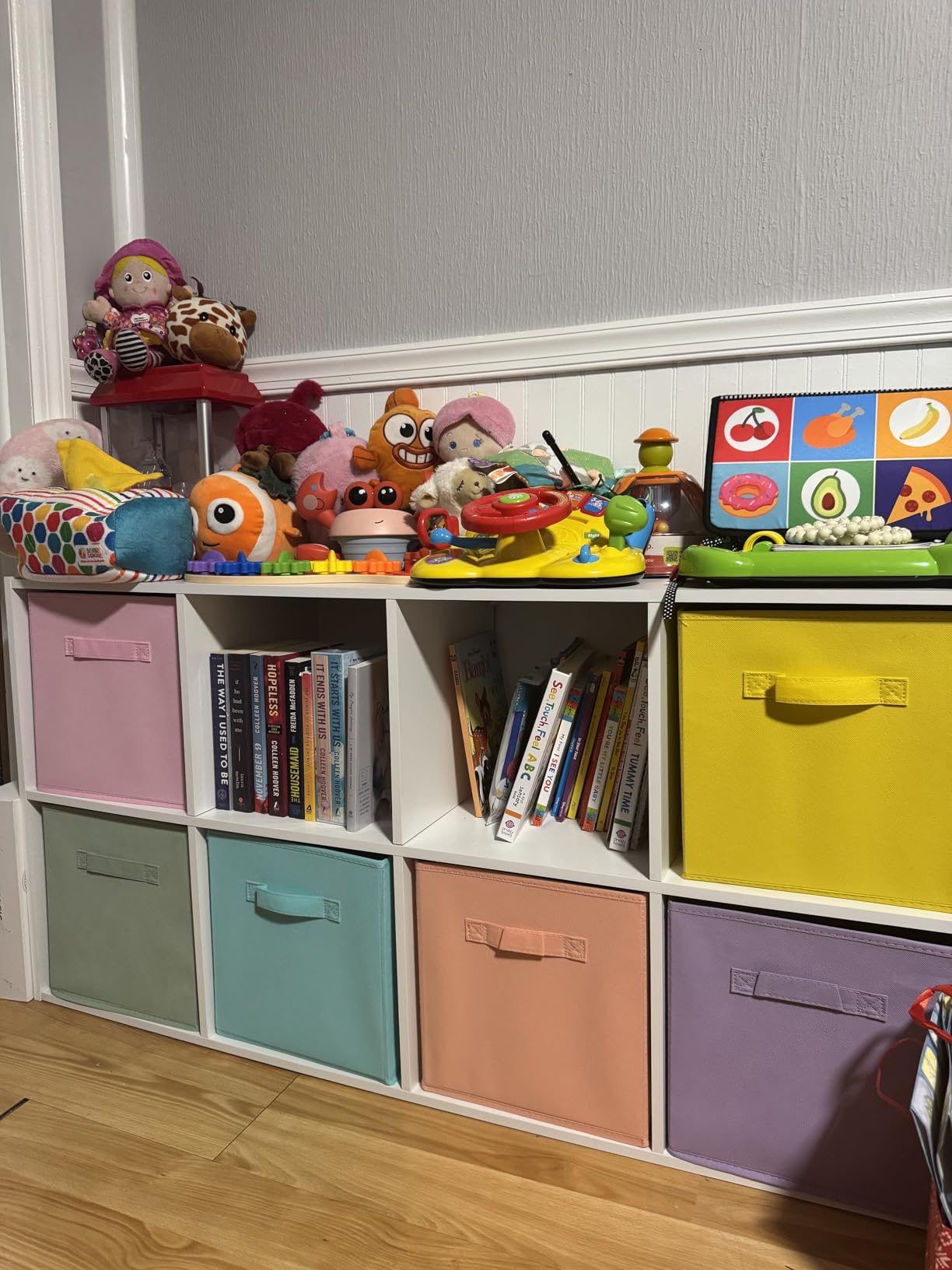 Sorbus 11 Inch Fabric Storage Cubes - Sturdy Collapsible Bins With Handle - 6 Foldable Baskets for Organizing Clothes, Toys, Books - Multi Colored Storage Baskets for Shelves, Kids Room, Closets customer photo 2