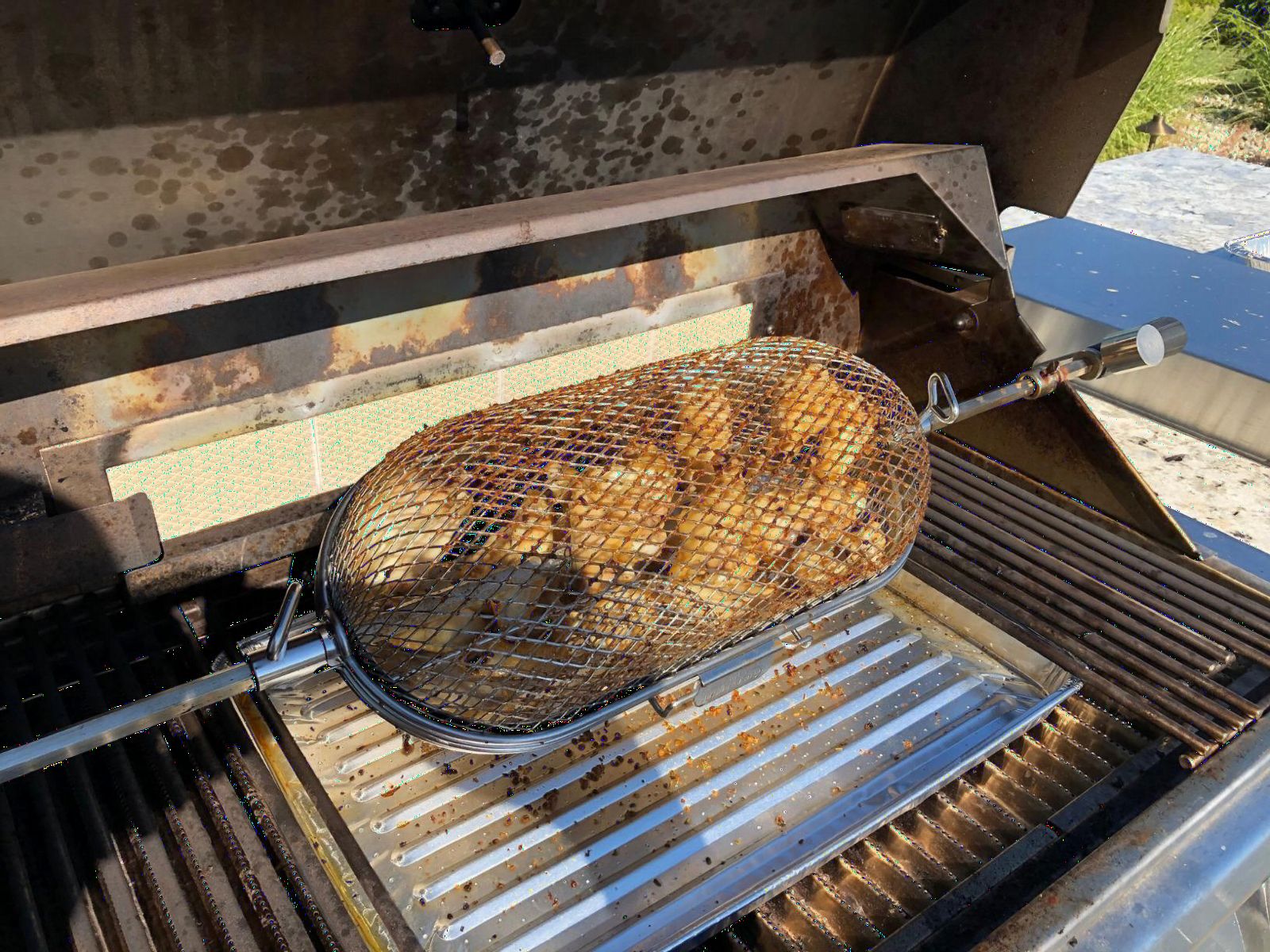 Napoleon Rotisserie Grill Basket - Stainless Steel, Fits Standard Spit Rods, Best For Wings, Fries And Roasted Veggies customer photo 1
