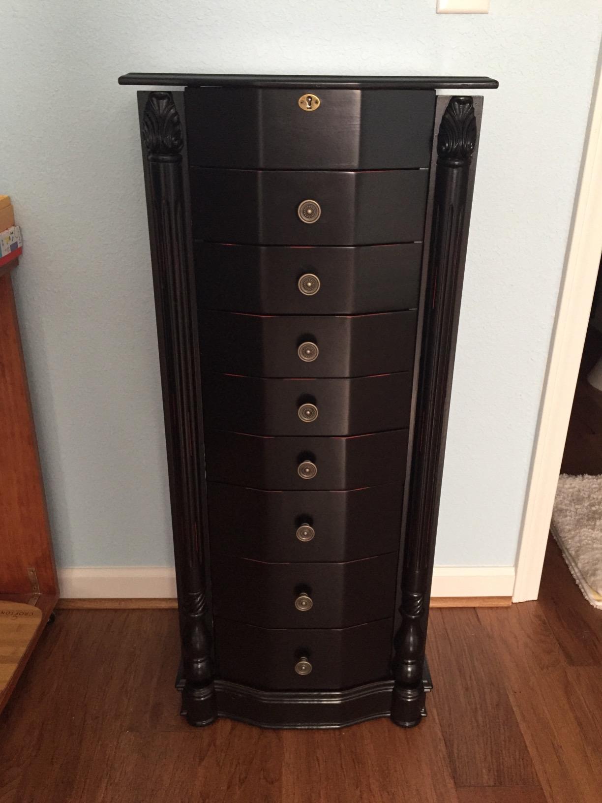 Hives and Honey Elizabeth Jewelry Armoire - Locking Top with Mirror, Cord Access, 8 Drawer Organizer, Side Necklace Hooks, Anti-Tarnish Lining, 40 Inch Tall customer photo 1