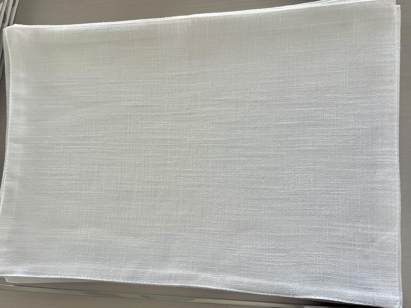 Home Brilliant Linen Placemats Set of 4 Heat Resistant Dining Table Cloth Place Mats Kitchen Table Mats Placemats Table Decor, Natural Linen customer photo 2