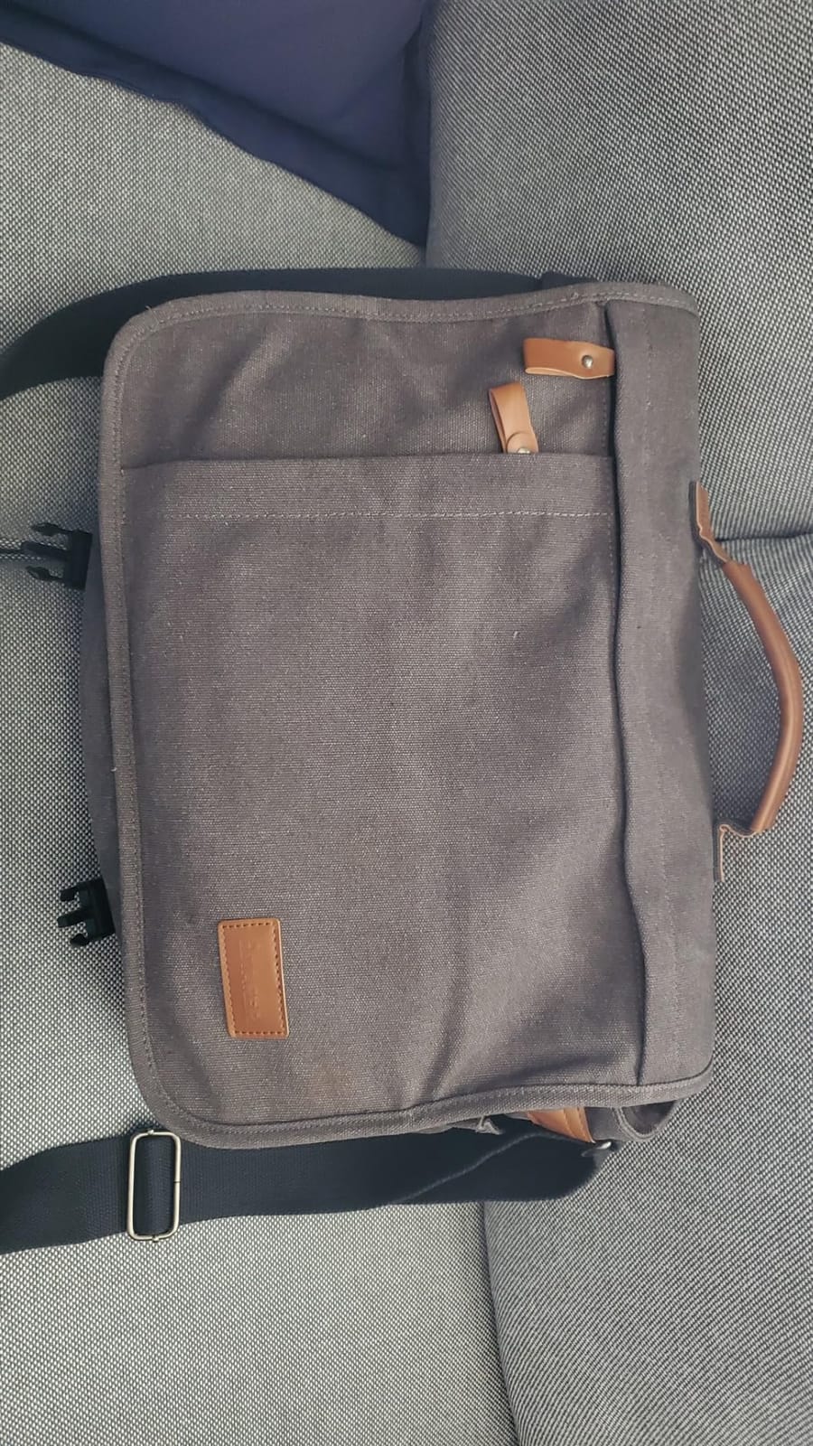 ESTARER Men Messenger Bag 17-17.3 Inch Laptop Bag Water-resistant Canvas Computer Shoulder Bag Briefcase for Work College Travel, Grey customer photo 2