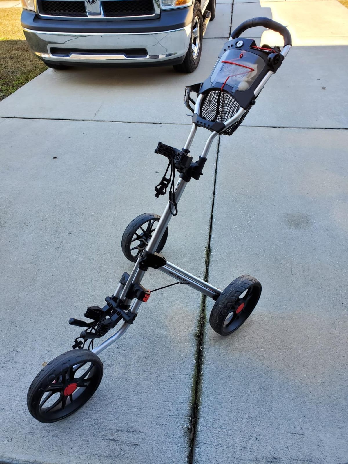 Caddytek CaddyLite 15.3 V2 Golf Push Cart - Lightweight Foldable Aluminum Cart with EVA Wheels, Foot Brake, Adjustable Handle, Umbrella Holder, Drink Holder, Scorecard Holder customer photo 2