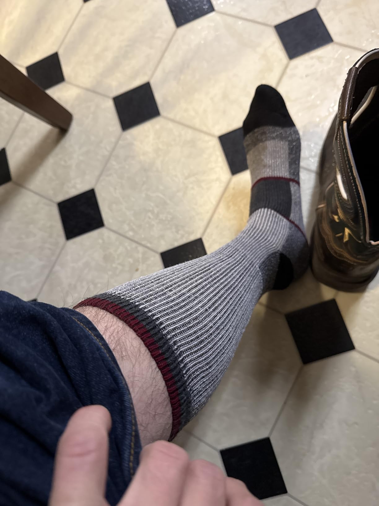 Mens Merino Wool Crew Socks Thermal and Warm Socks for Winter Work Hiking Running 3 Pairs customer photo 1
