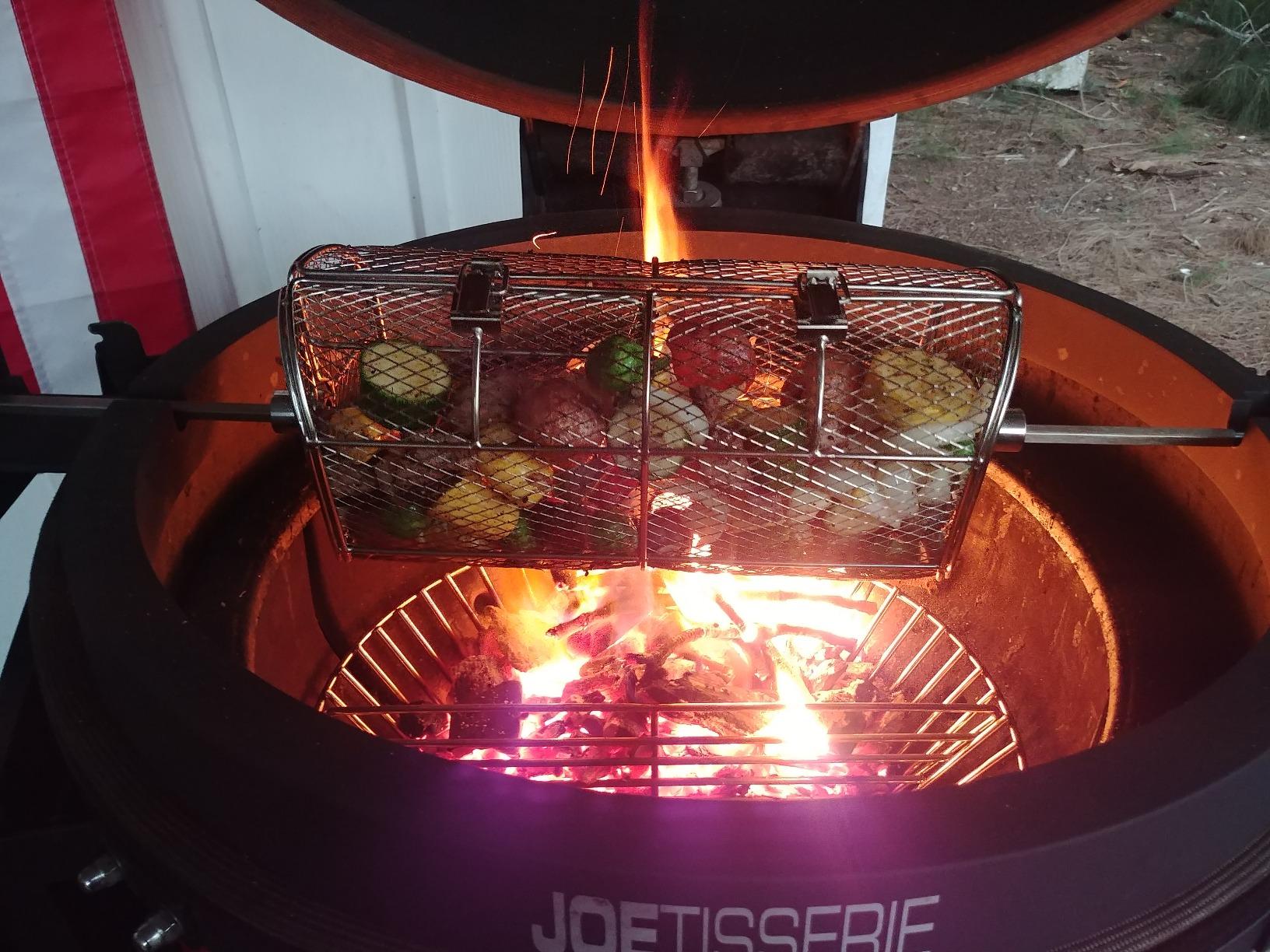 onlyfire Stainless Steel Universal Rotisserie Basket BBQ Grilling Basket | For Most Gas/Charcoal Grills, Perfect for Making French Fries, Chicken wings, Vegetables customer photo 2