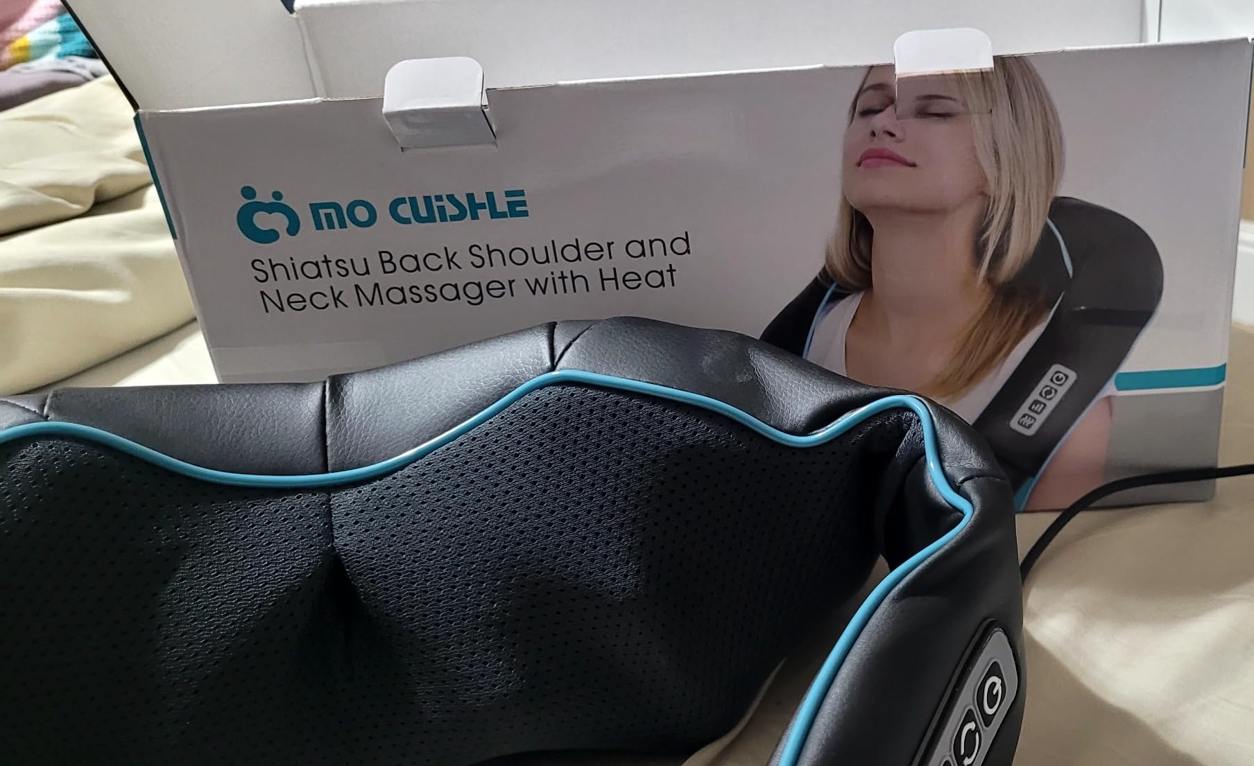 Mo Cuishle Women Men Gifts, Shiatsu Back Shoulder & Neck Massager with Heat | Electric Deep Tissue 4D Kneading Massage, Best Gifts for Mom Dad Wife Husband her Him, Christmas, Birthday (NOT Cordless) customer photo 1