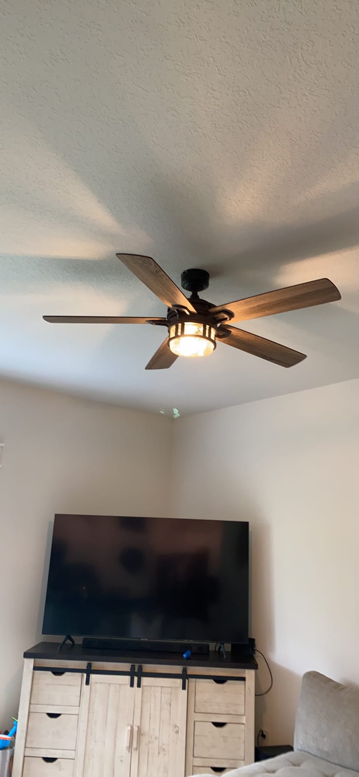 Honeywell Ceiling Fans Bonterra Modern 52 Inch Ceiling Fan with Light, Remote Control, LED Indoor Fan with 5 Blades, Light Brown Pine and Brown Chestnut Blade Finish Options, Brushed Nickel (50610-01) customer photo 1