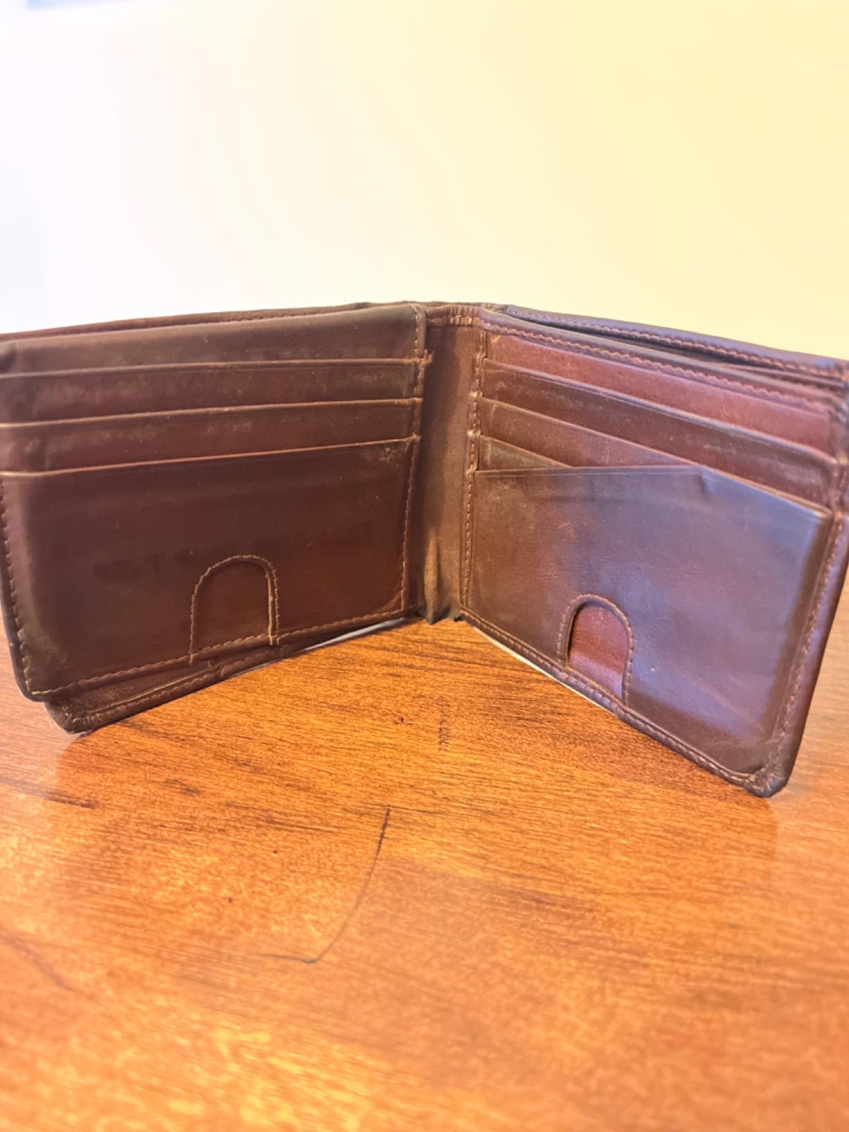 RFID Blocking Bifold Mens Wallet Premium Top Grain Leather Brown Extra Capacity Wallet for Men Genuine Leather Western Brown, 11+ Cards, Flip Up ID Window, Gift For Men in Nice Gift Box customer photo 1