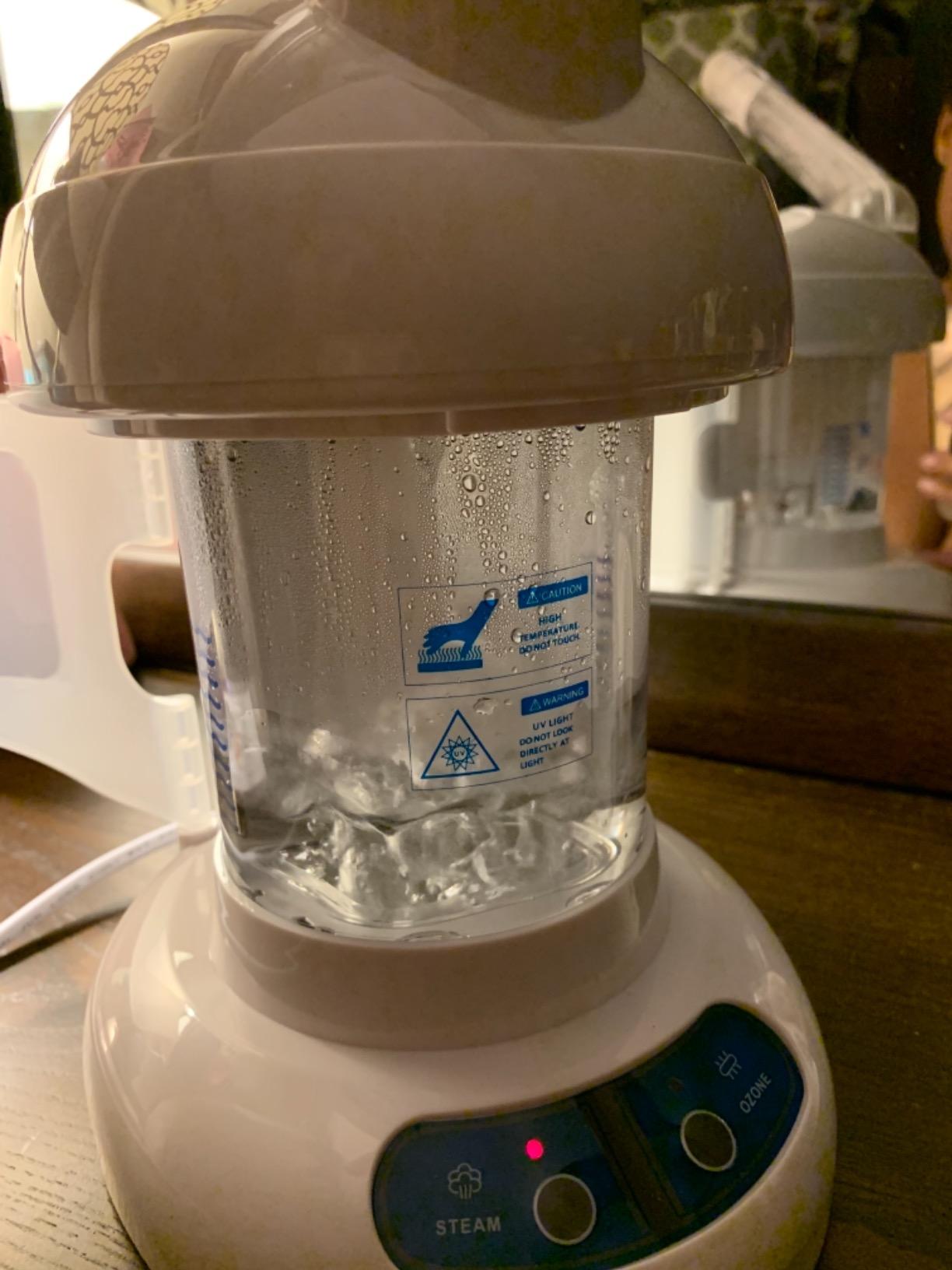 Facial Steamer, Ozone Nano Ionic Face Steamer for Deep Cleaning | Extendable arm with 360° rotating nozzle, 400ml water tank provides 40 minutes of steam for daily skincare at home or salon customer photo 2