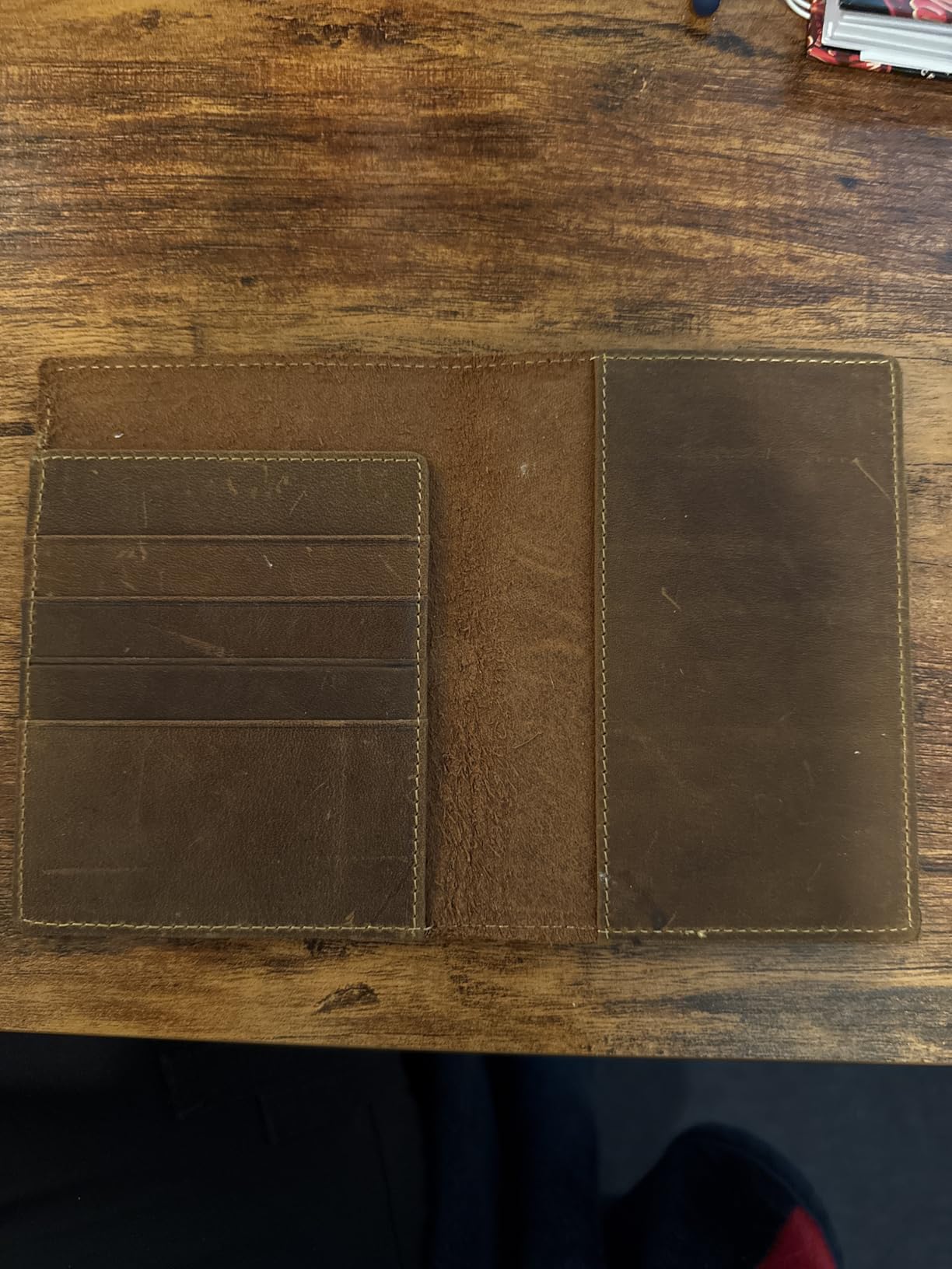 Leather Travel Wallet with Passport Holder - 5.5