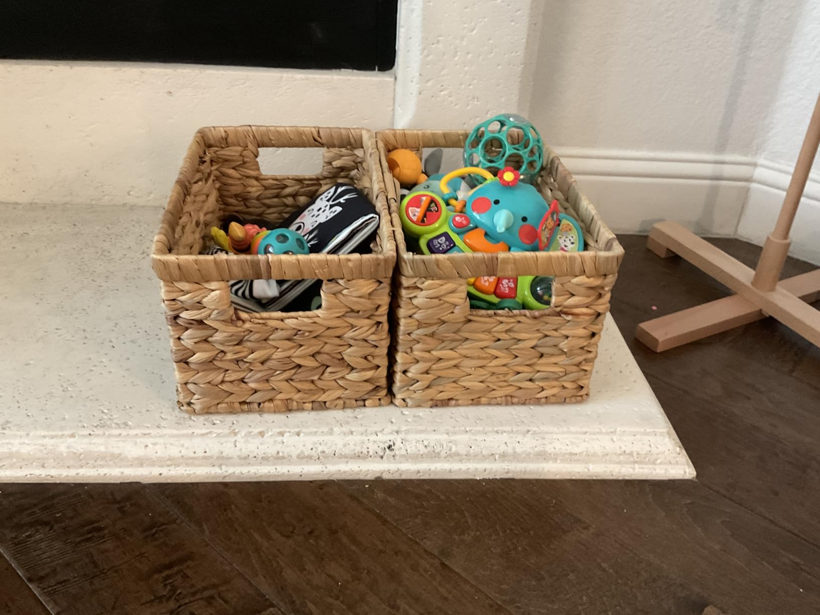 StorageWorks Wicker Basket, Baskets for Organizing, Storage Basket with Built-in Handles, Water Hyacinth Shelves (Medium 2-Pack, Natural Hyacinth) customer photo 1