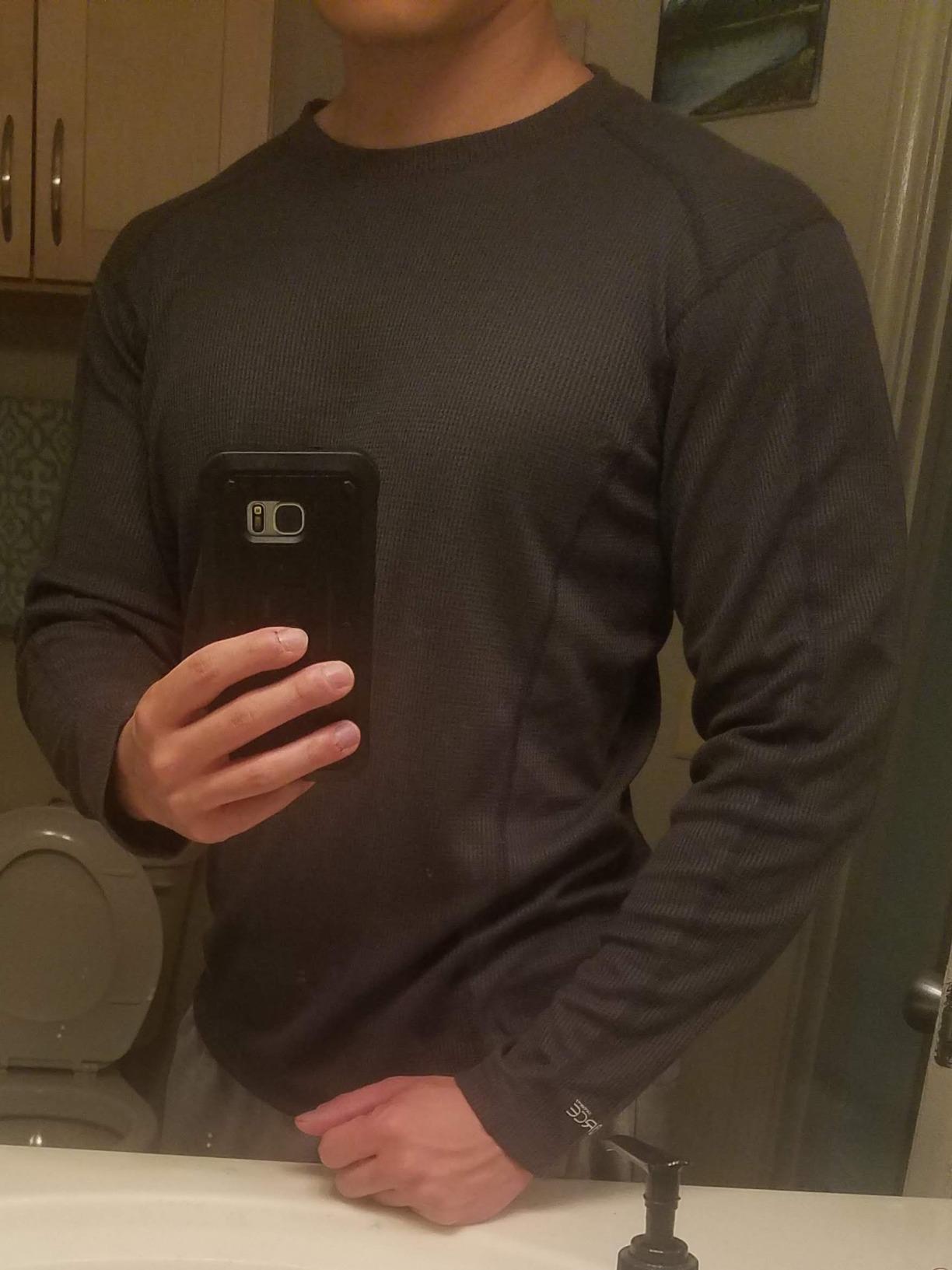 Men's Force Midweight Waffle Base Layer Crewneck Top customer photo 2
