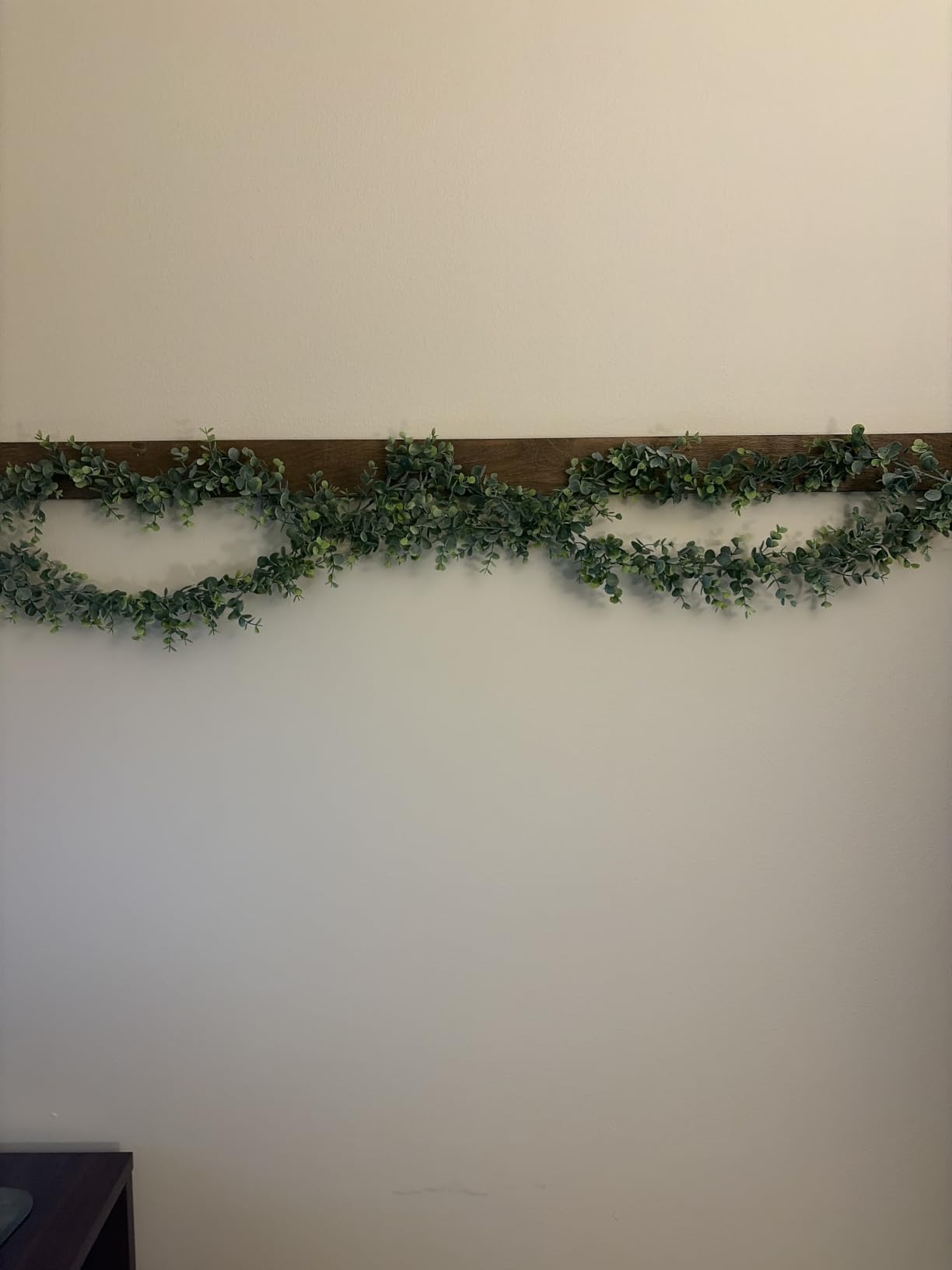 DearHouse Faux Eucalyptus Garland Plant, 2 Pack Artificial Vines Hanging Eucalyptus Leaves Greenery Garland for Wedding Backdrop Arch Wall Decor, 6 Feet/pcs UV Protected Indoor Outdoor customer photo 1