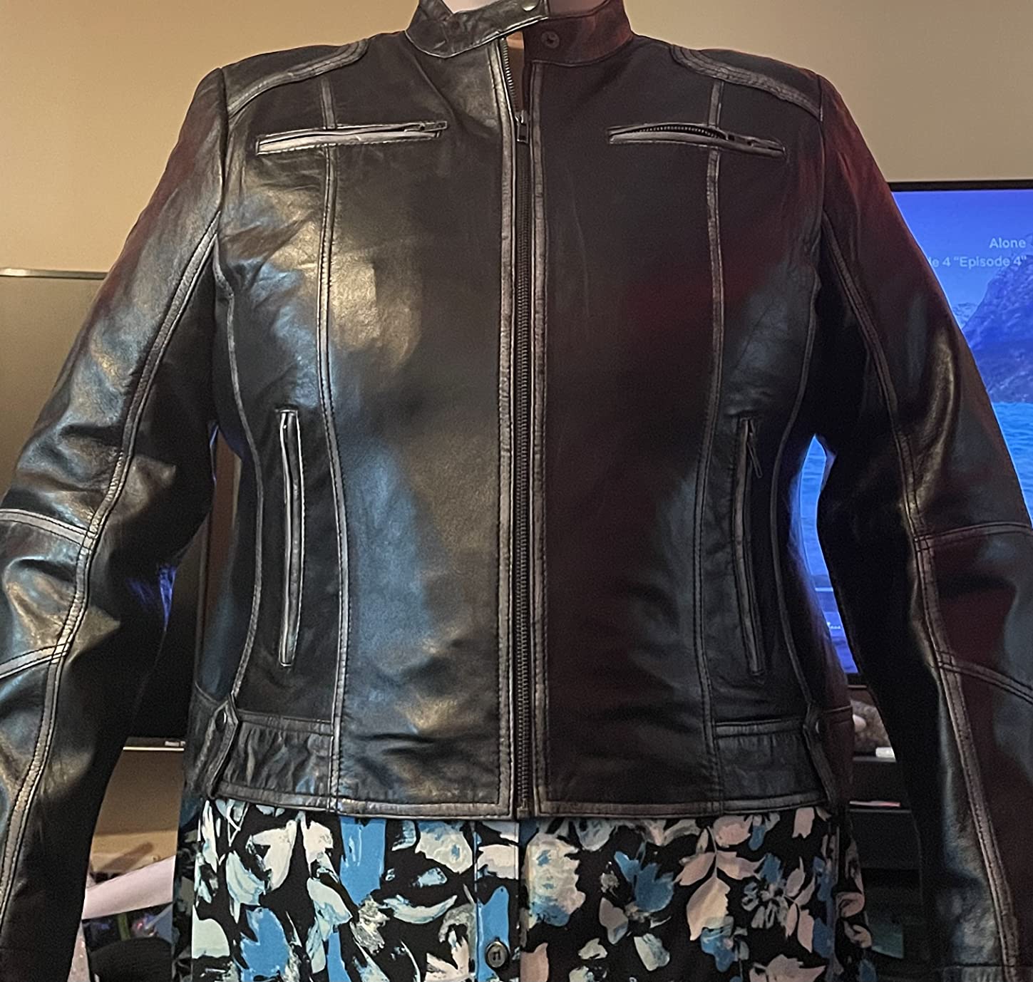 Milwaukee Leather SFL2830 Women's Black Sheepskin Scuba Style Fashion Leather Jacket customer photo 2
