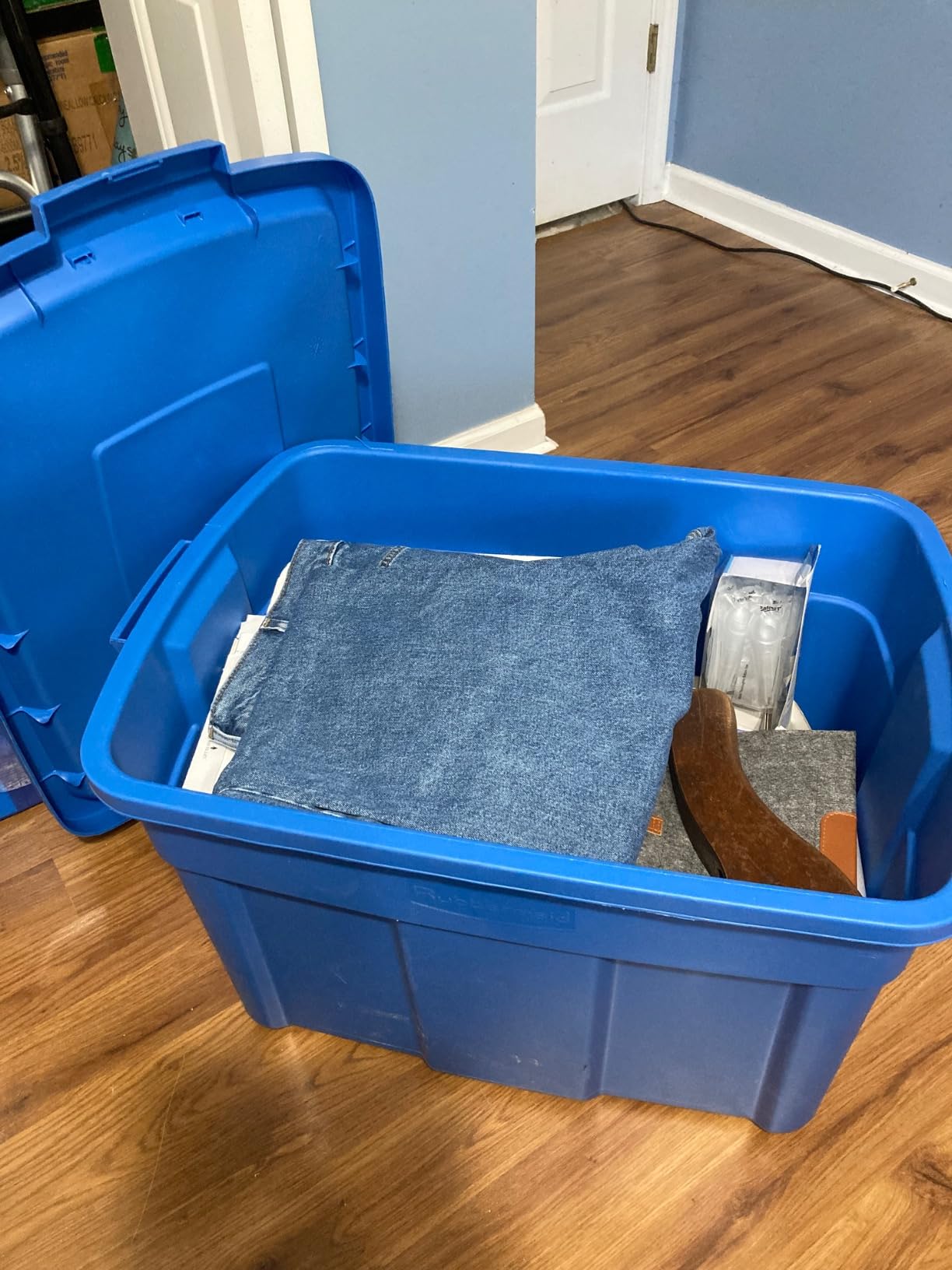 Rubbermaid Cleverstore 71 Qt Clear Storage Bins with Lids, 4-Pack, Stackable, BPA-Free, Made in USA customer photo 2