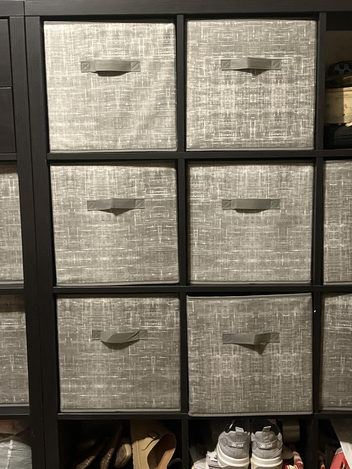SONGMICS Storage Cubes, 11-Inch Non-Woven Fabric Bins with Double Handles, Set of 6 customer photo 1