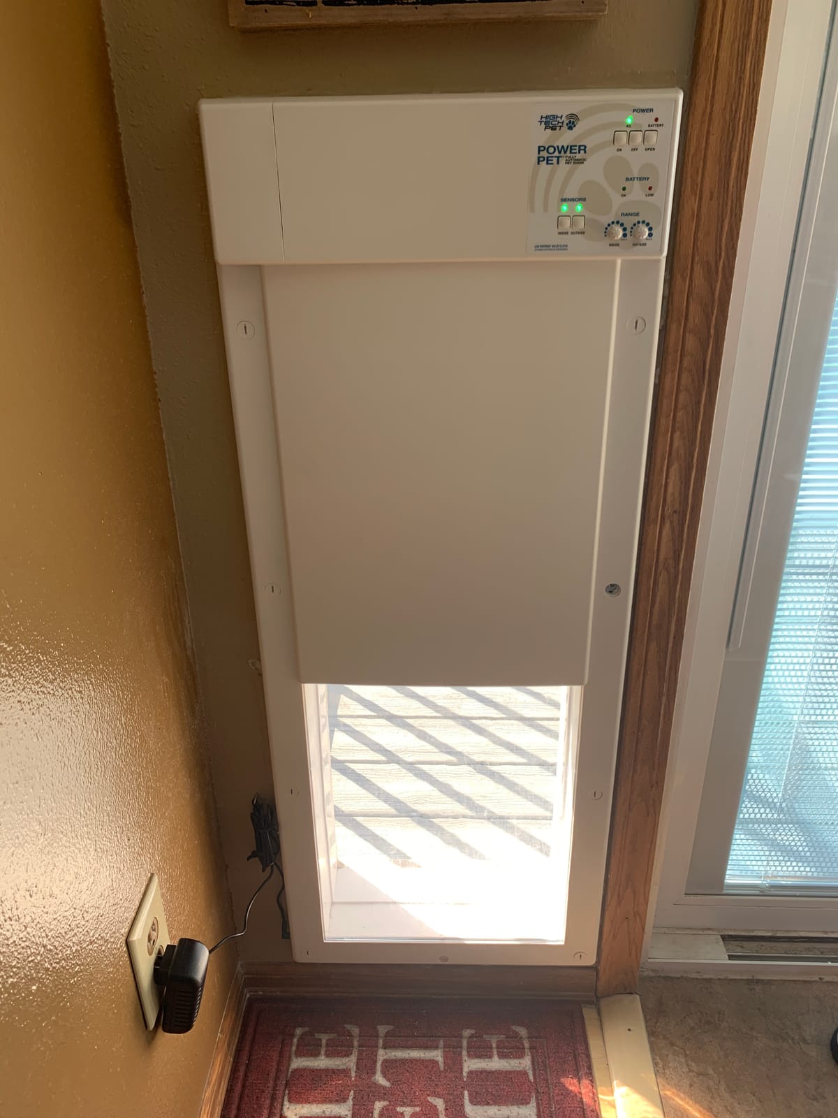 Power Pet Automatic Electronic Pet Door by High Tech Pet - Pet Operated Dog Door, High Security, Air Tight, for Large-Sized Dogs 30-100 lbs. (12 1/4
