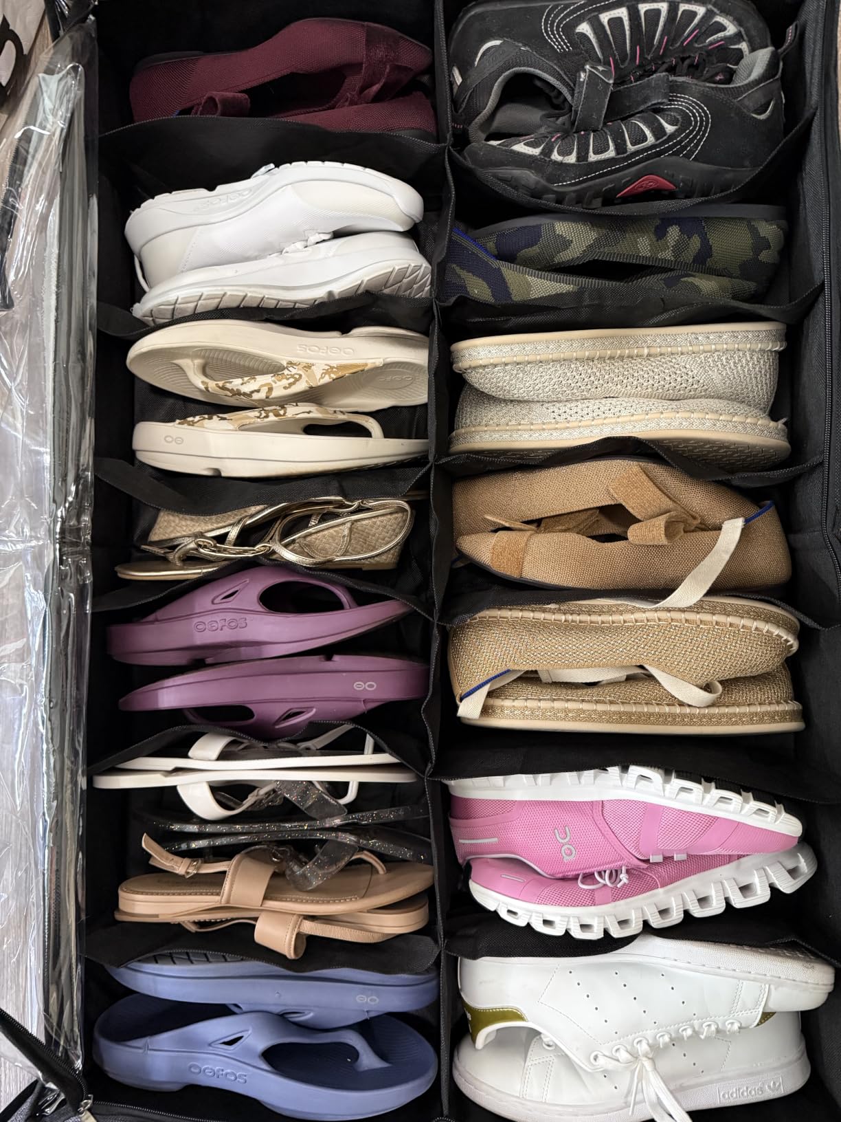 Onlyeasy Sturdy Under Bed Shoe Storage Organizer, Set of 2, Fit 12 to 24 Pairs, Underbed Shoes Closet Storage Solution with Clear Window, Breathable, L29.3 x W23.6 x H5.9, Linen-like Black, MXAUBSB2P customer photo 1