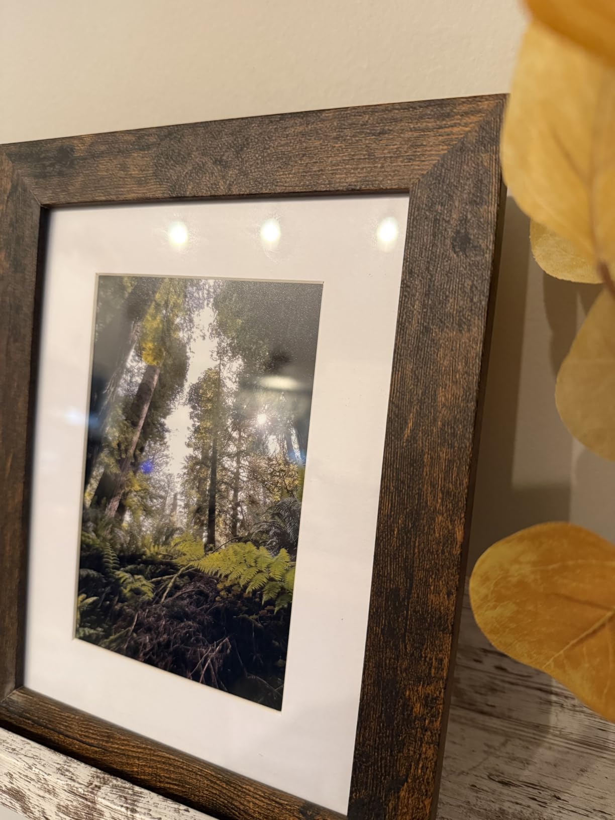iRahmen 8x10 Picture Frame Set of 4, High Definition Real Glass Rustic Brown Frame, 8 x 10 Wood Photo Frames for Desktop Display and Wall Mounting customer photo 2