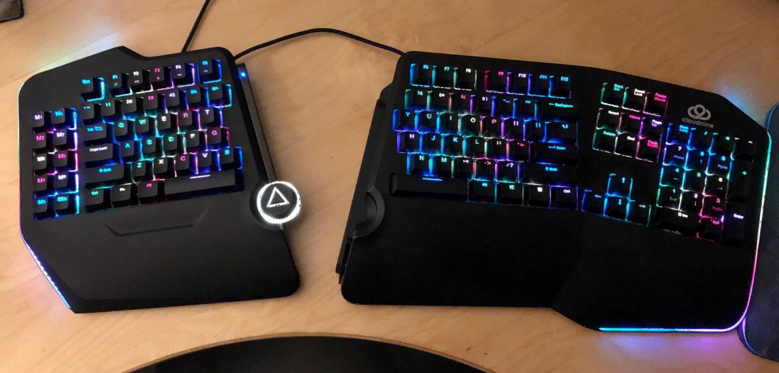 Cloud Nine C989M Ergonomic Mechanical Keyboard for PC - Kailh Tactile Brown Switches - RGB Light Up LED Backlit with USB - Ergo Split Key Board with Macro customer photo 1