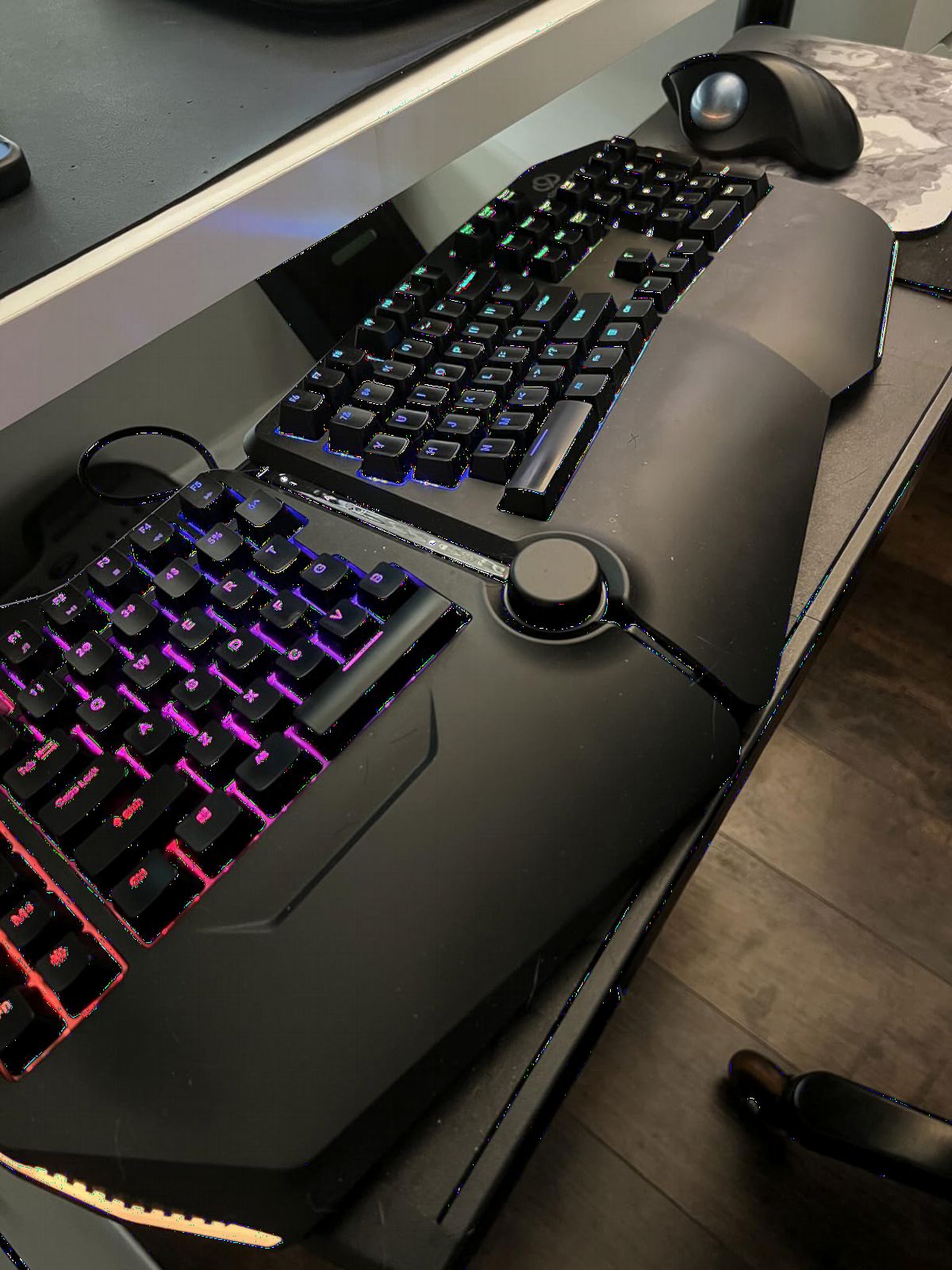 Cloud Nine C989M Ergonomic Mechanical Keyboard for PC - Kailh Tactile Brown Switches - RGB Light Up LED Backlit with USB - Ergo Split Key Board with Macro customer photo 2
