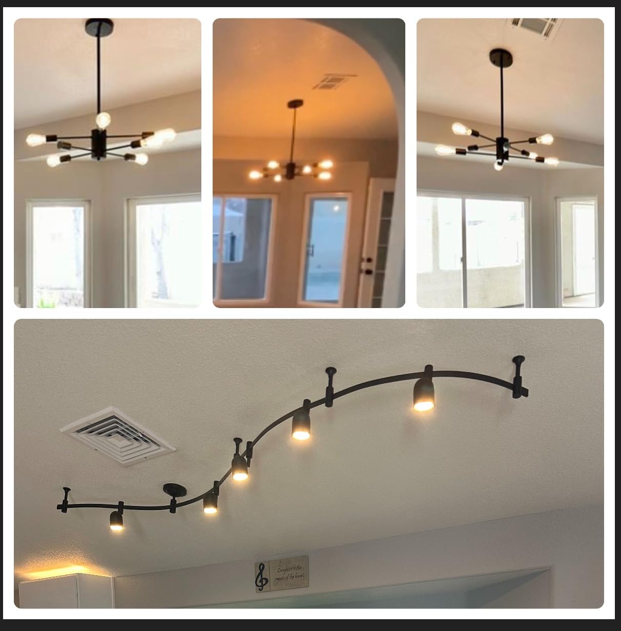 Catalina Lighting 19655-002 Transitional 5-Light Flexible Track Lighting Kit with Metal Shades, LED Bulbs Included, 96