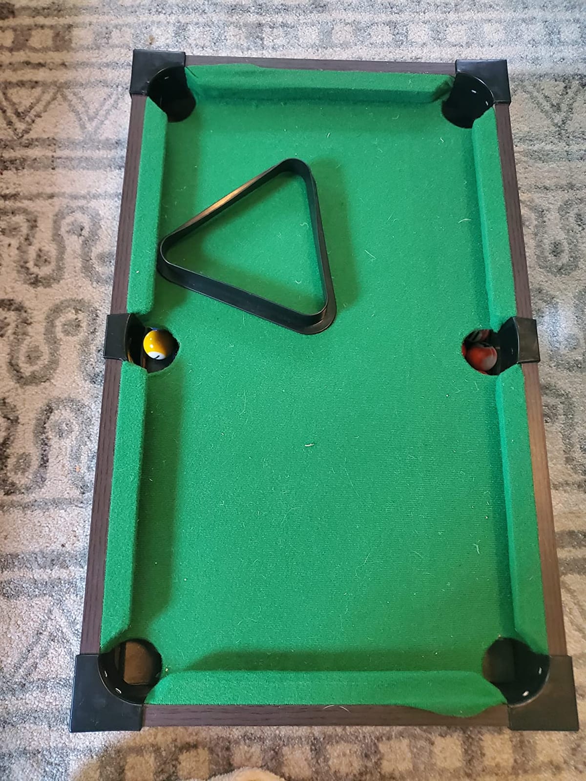 Mini Pool Table - 20-Inch Portable Tabletop Billiards Game with Cue Balls, Sticks, Chalk, Brush, and Triangle Rack - Table Games by Hey Play customer photo 1