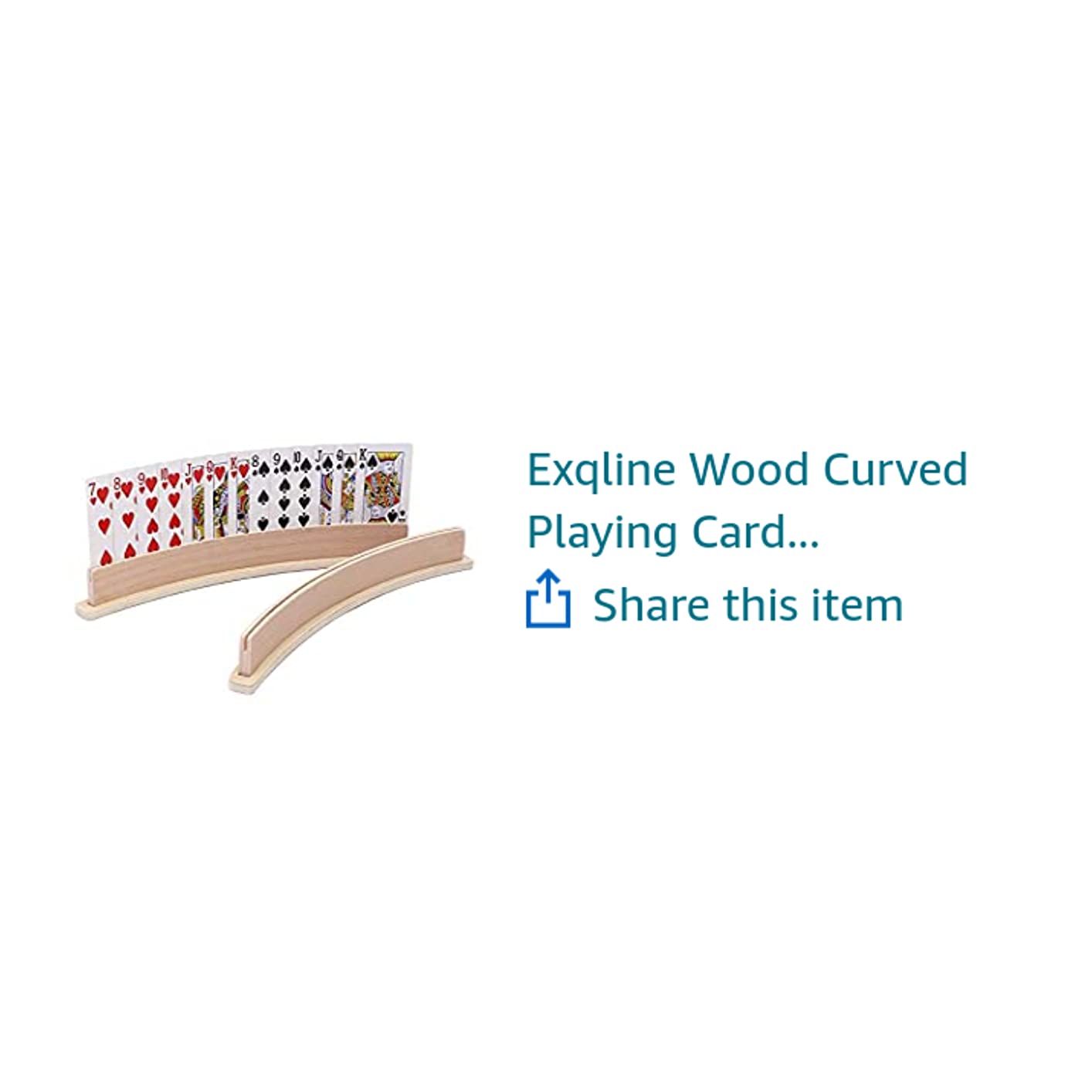 Exqline Wood Curved Playing Card Holder Racks Tray Set of 4 for Kids Seniors Adults - 13.4inch with Widen Base Stable Enough for for Bridge Canasta Foot and Hand customer photo 2