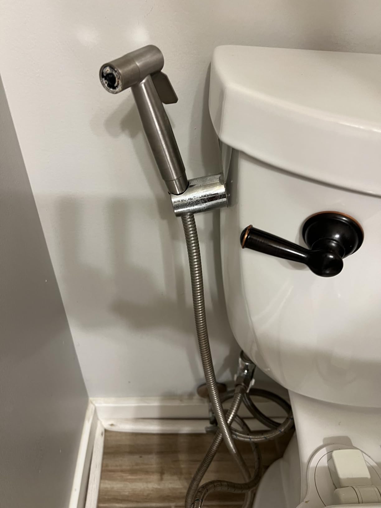 Arofa Handheld Bidet Sprayer, Bidet Attachment for Toilet, Brushed Nickel | Adjustable Water Flow, Leak-Free Hose, 7/8