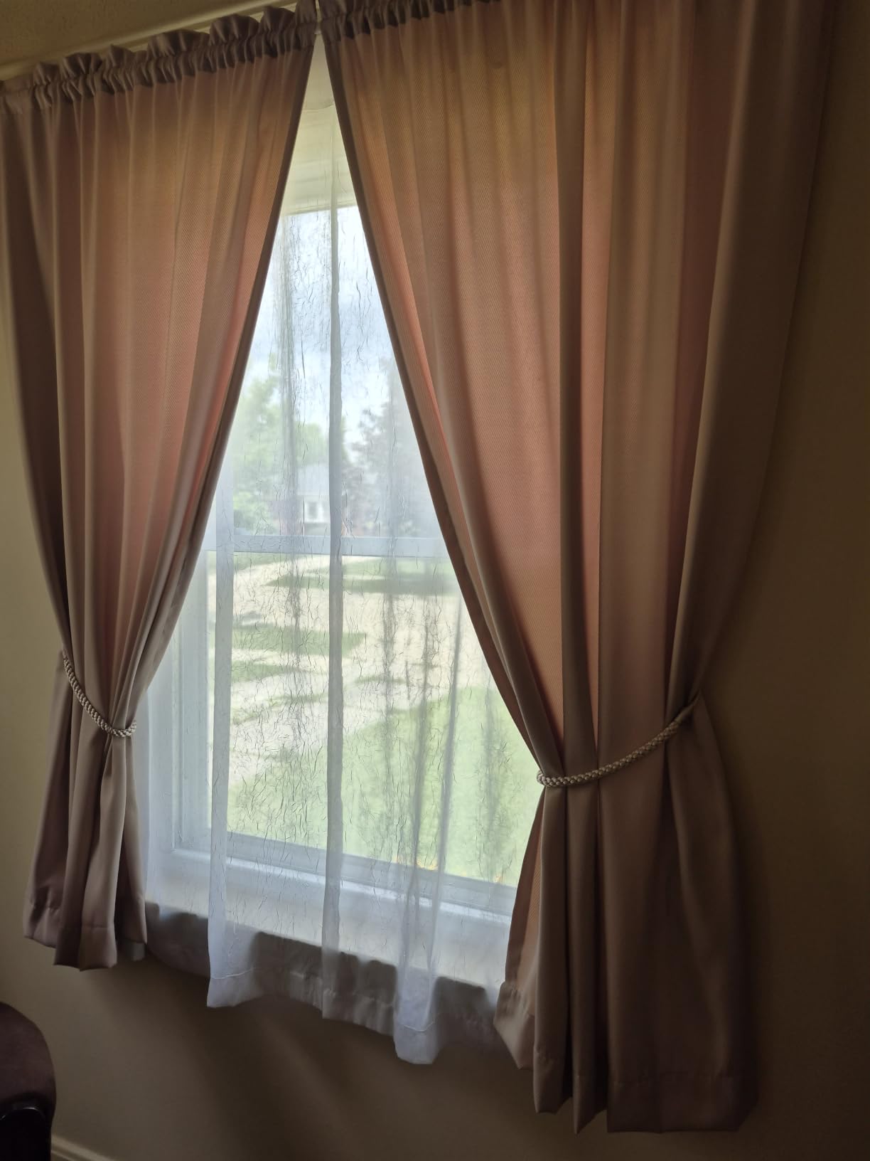 Curtain Tiebacks Ropes, 2pcs Decorative Handmade Tie Backs Curtain Holdbacks Holders Cord for Window Sheer Drapes Indoor Outdoor, Grey customer photo 2