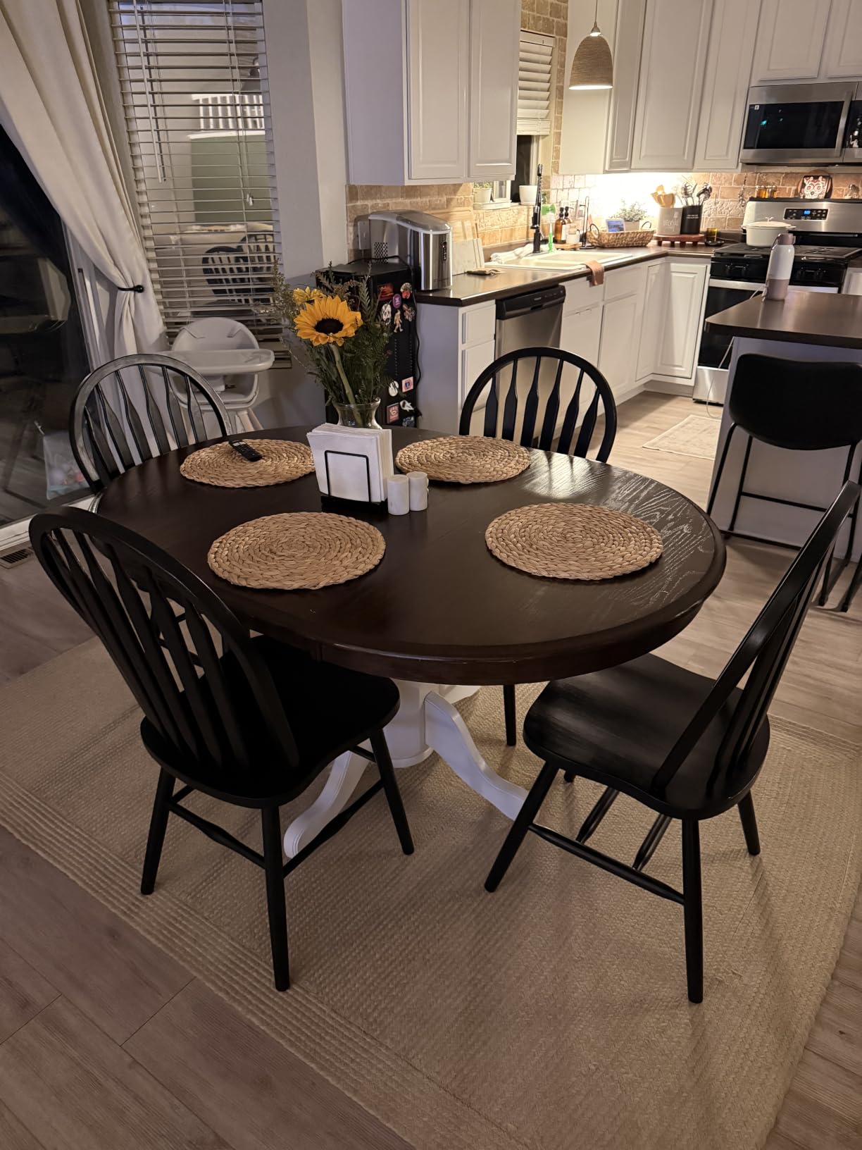 6 Pack, Round Woven Placemats, Natural Water Hyacinth Wicker Place mats, Braided Straw Table Mats, Charger Plates for Dining Table, Fall, Thanksgiving, Christmas (13.8 inch) customer photo 1
