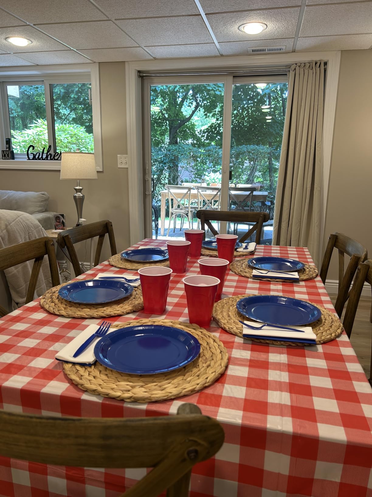 6 Pack, Round Woven Placemats, Natural Water Hyacinth Wicker Place mats, Braided Straw Table Mats, Charger Plates for Dining Table, Fall, Thanksgiving, Christmas (13.8 inch) customer photo 2