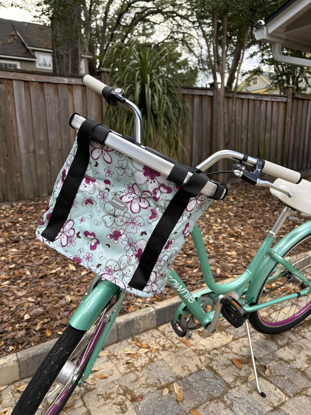 RAYMACE Bicycle Basket Dog Bike Handlebar Basket Front, Folding Detachable Quick Release Easy Install, Cycling Picnic Bag customer photo 1