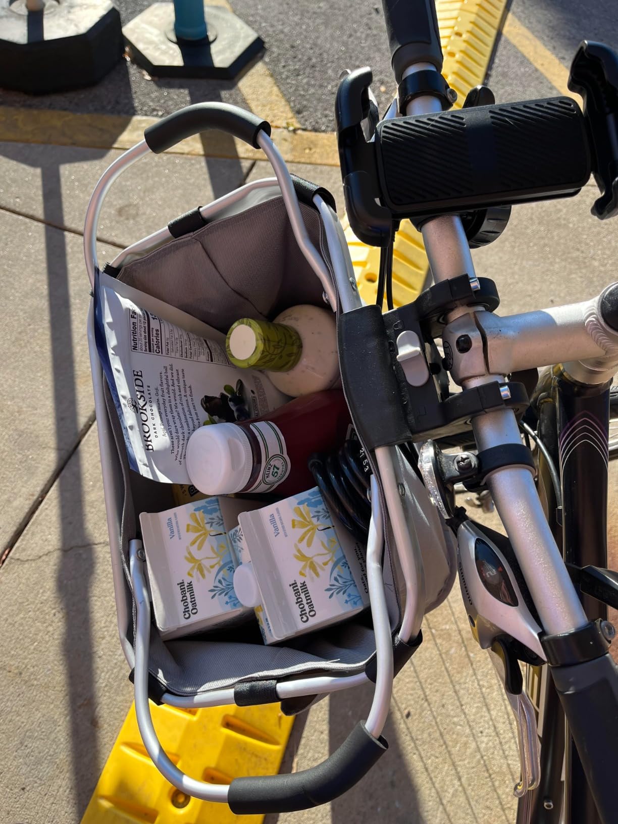 RAYMACE Bicycle Basket Dog Bike Handlebar Basket Front, Folding Detachable Quick Release Easy Install, Cycling Picnic Bag customer photo 2