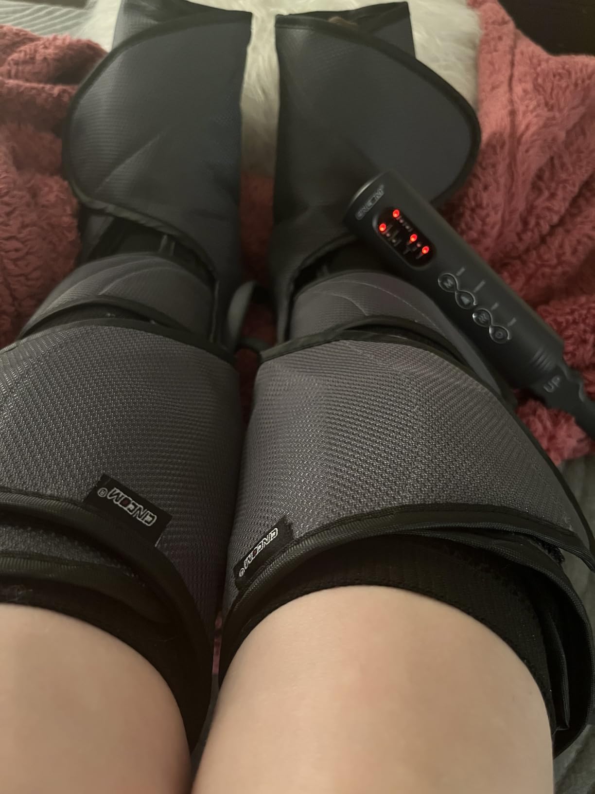 CINCOM Leg Massager with Heat and Air Compression FSA - HSA | Calf Foot Leg Massager for Circulation with 2 Heat 3 Modes 3 Intensities Adjustable Leg Wraps Gifts (with 2 Extensions) customer photo 2