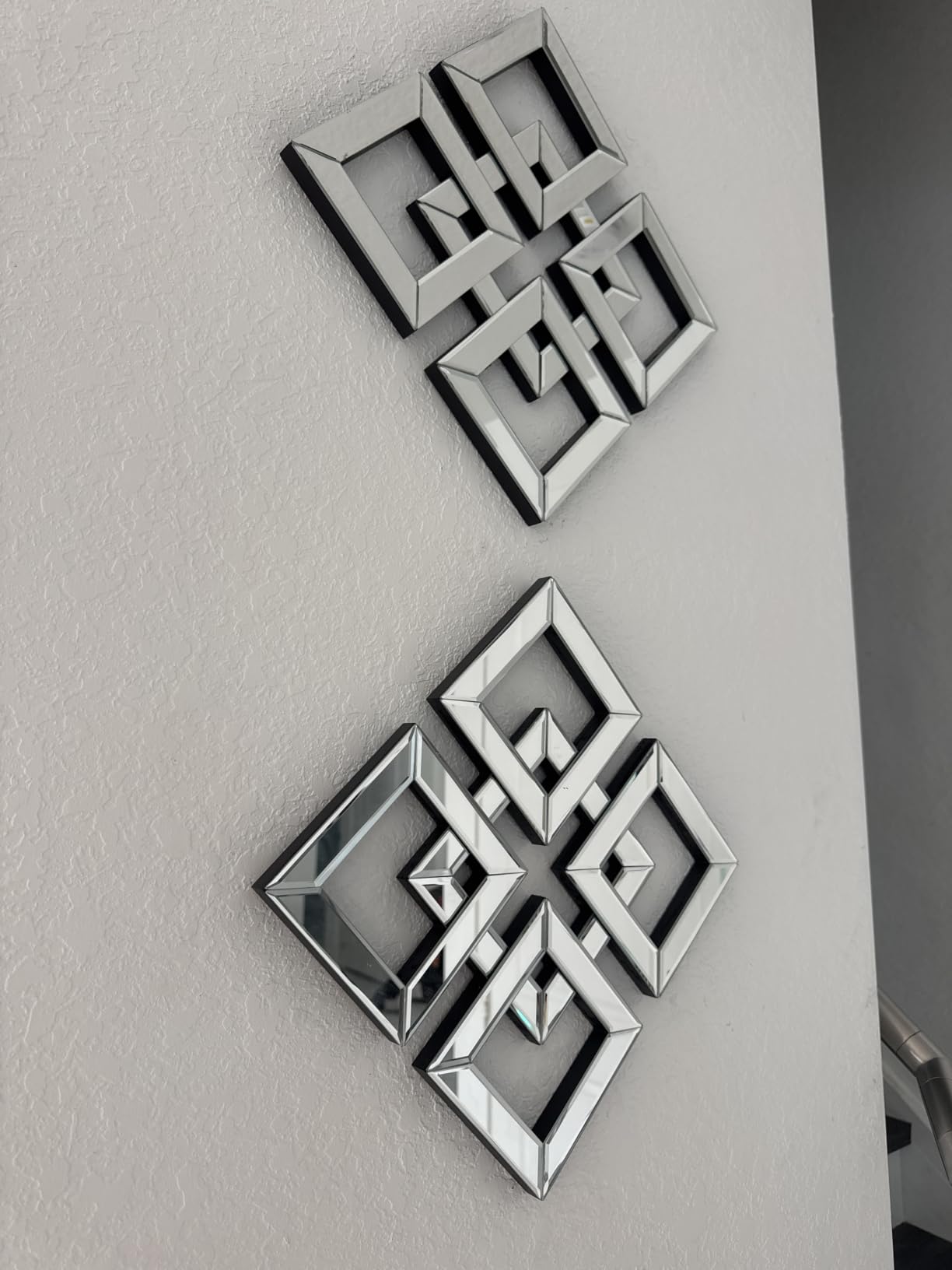 QMDECOR 2 Pack Silver Mirrored Wall Decor 12.2x12.2
