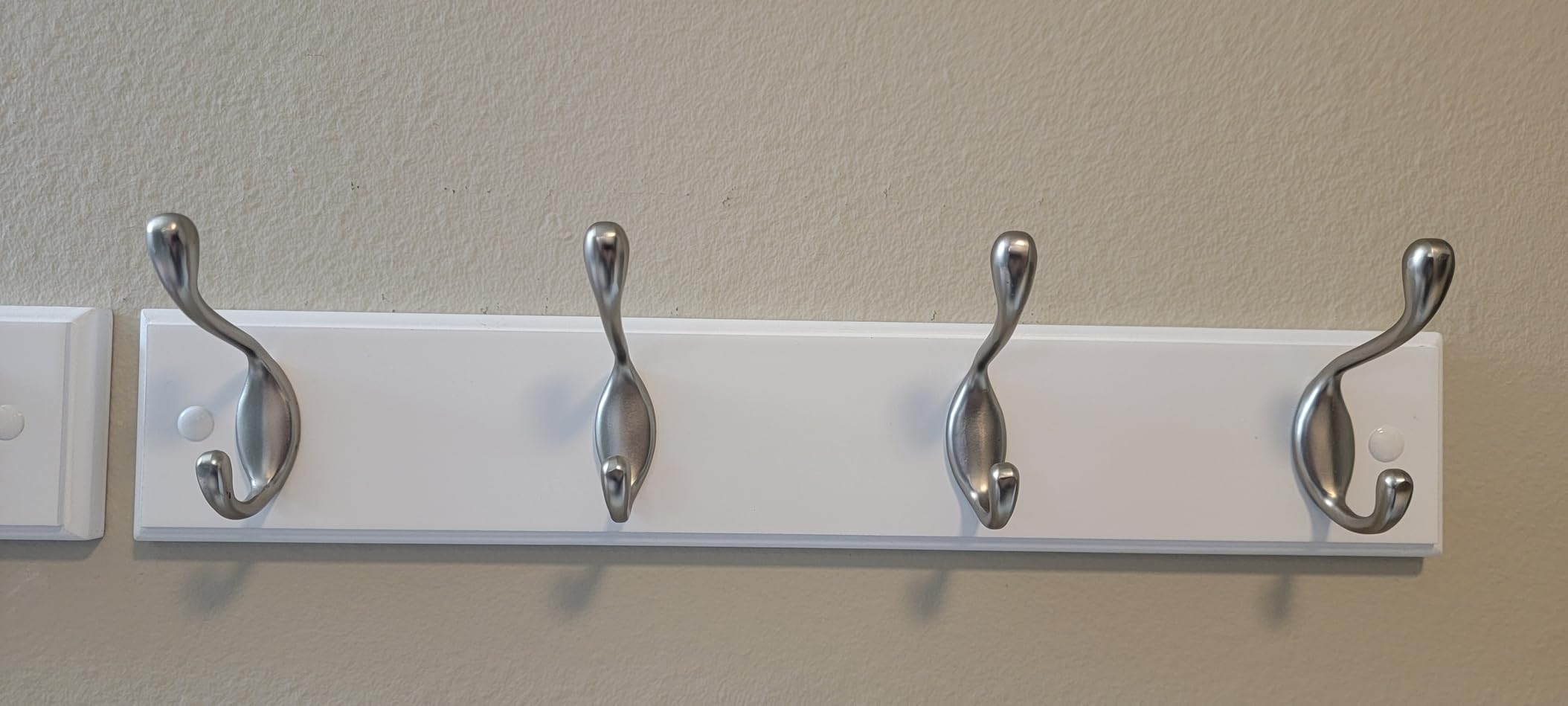 Coat Rack Wall Mounted - 5 Tri Hooks, Heavy Duty, Stainless Steel, Metal Coat Hook Rail (Black, 2 Packs) customer photo 1