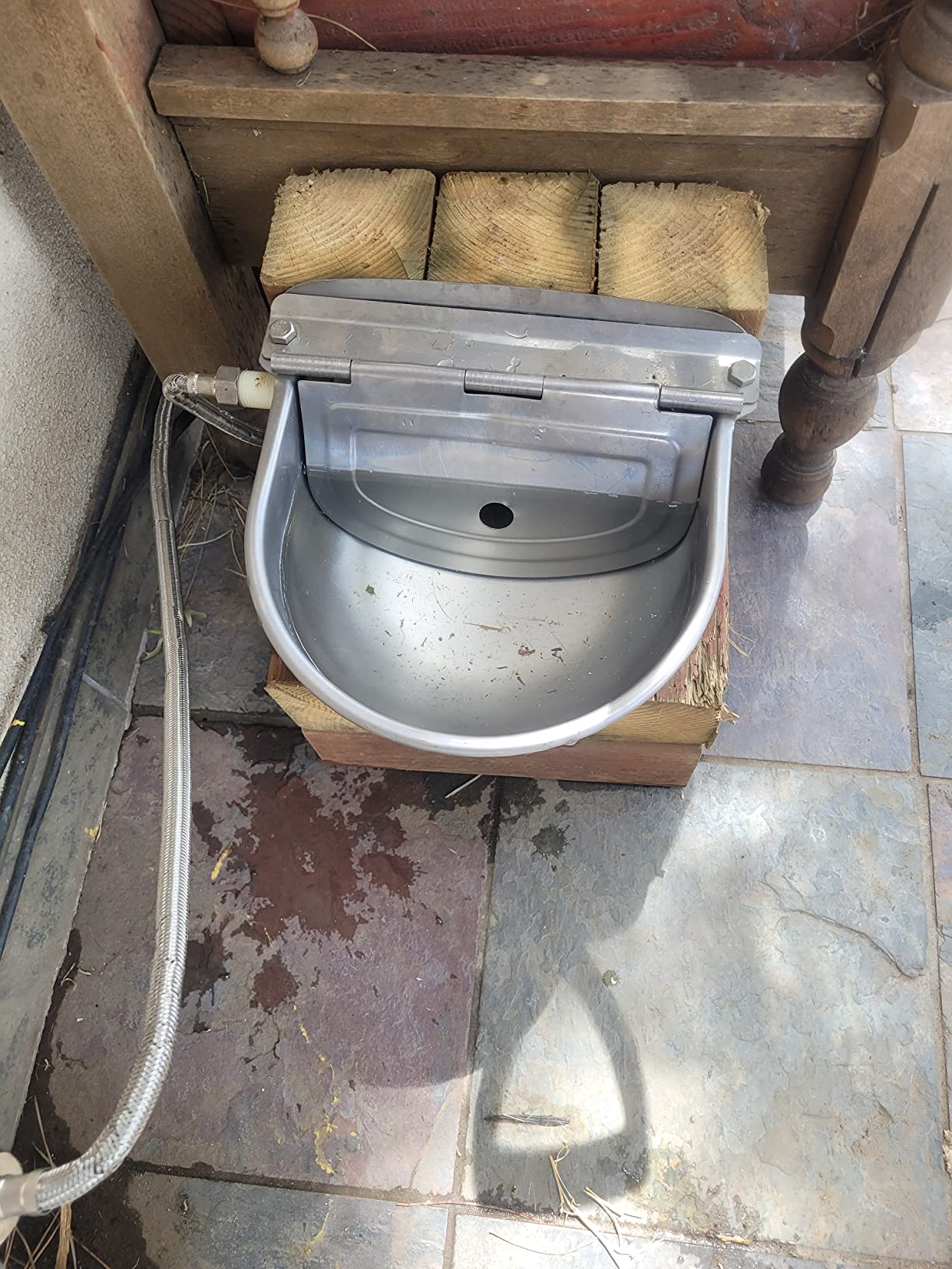 304 Stainless Steel Automatic Livestock Waterer with Float Valve and 39 inch Water Hose, Automatic Animal Water Bowl for Dogs, Horse, Calf, Chicken, Goat customer photo 2