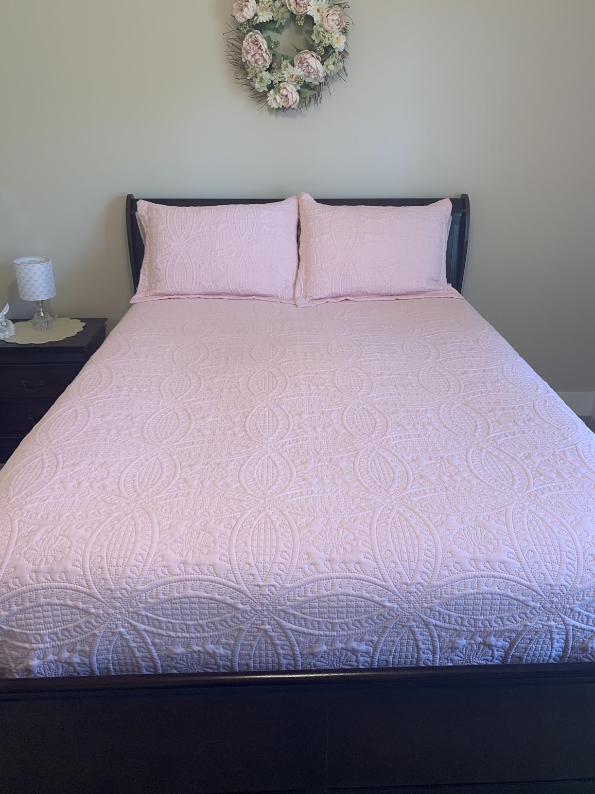 Love's cabin Quilts for Queen Bed Blue Bedspreads - Soft Bed Summer Lightweight Bedspread Comforter - Modern Style Coin Pattern Coverlet for All Season - 3 Pieces (1 Quilt, 2 Pillow Shams) customer photo 1