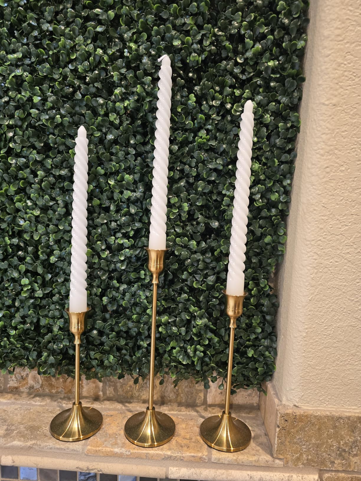 NUPTIO Candlestick Holders Vintage Centerpiece: Gold Antique Moody Decor | Set of 6 Solid Aluminum Candle Stick Taper Holders French Country Victorian Decoration customer photo 1