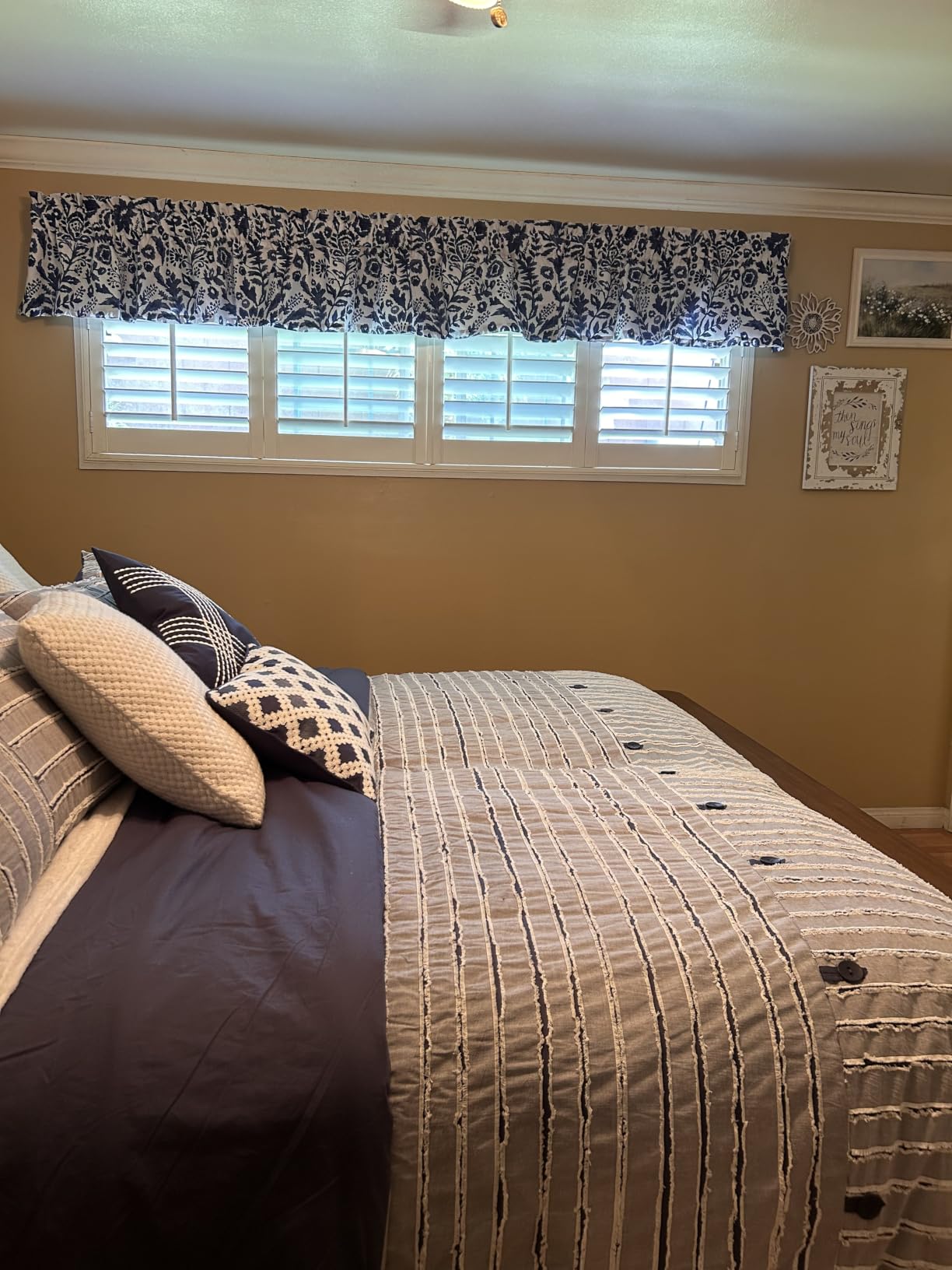 DriftAway Julia Lined Valance Double Layer Thermal Insulated Room Darkening Blackout Valances 3 Inch Rod Pocket Window Valance for Bathroom Living Room 52 Inch by 14 Inch Navy customer photo 1