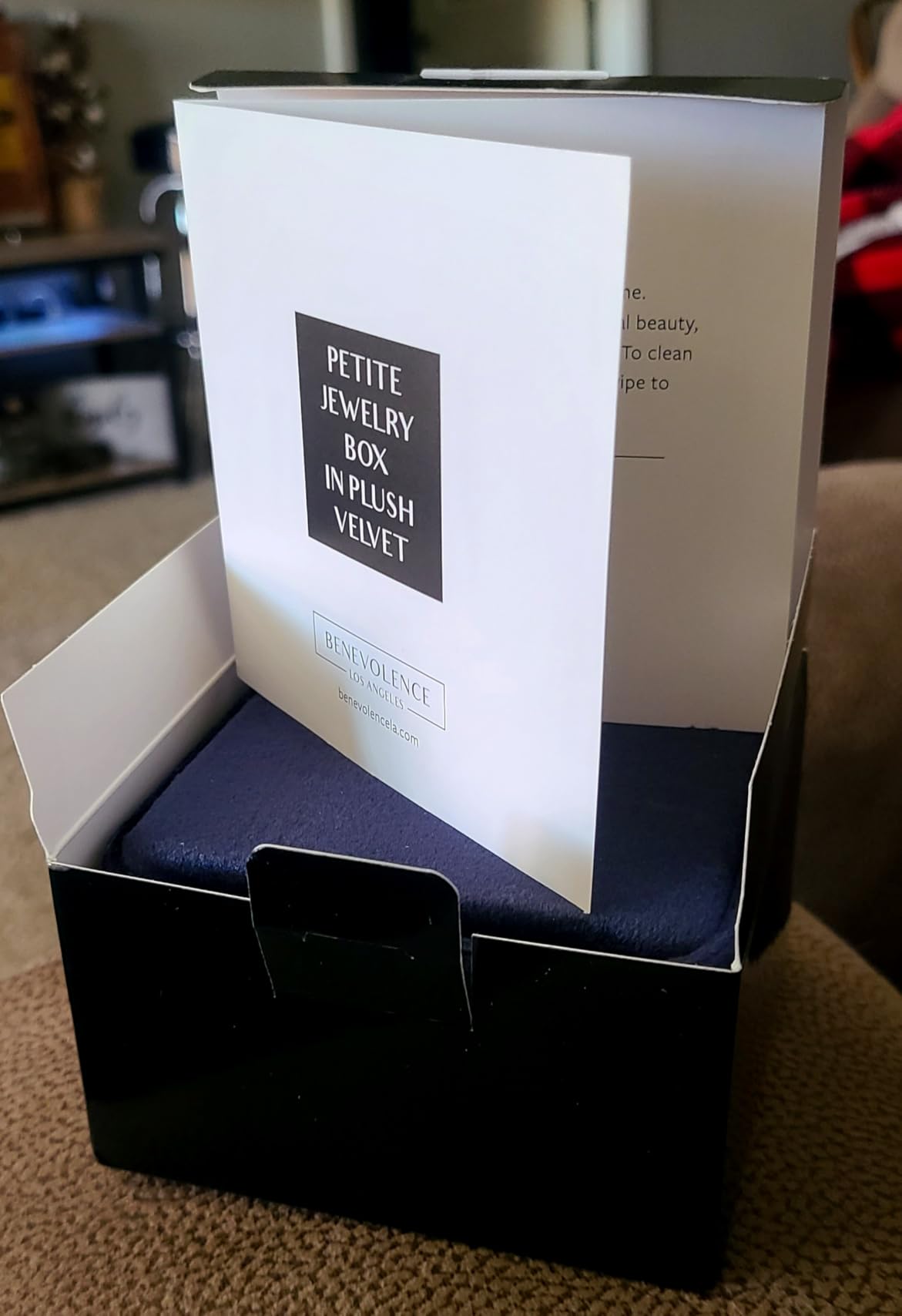 Benevolence LA Featured in Oprah's Favorite Things Plush Velvet Travel Jewelry Box - Jewelry Organizer Case with Mirror - Birthday Gifts for Women - Navy Blue customer photo 1