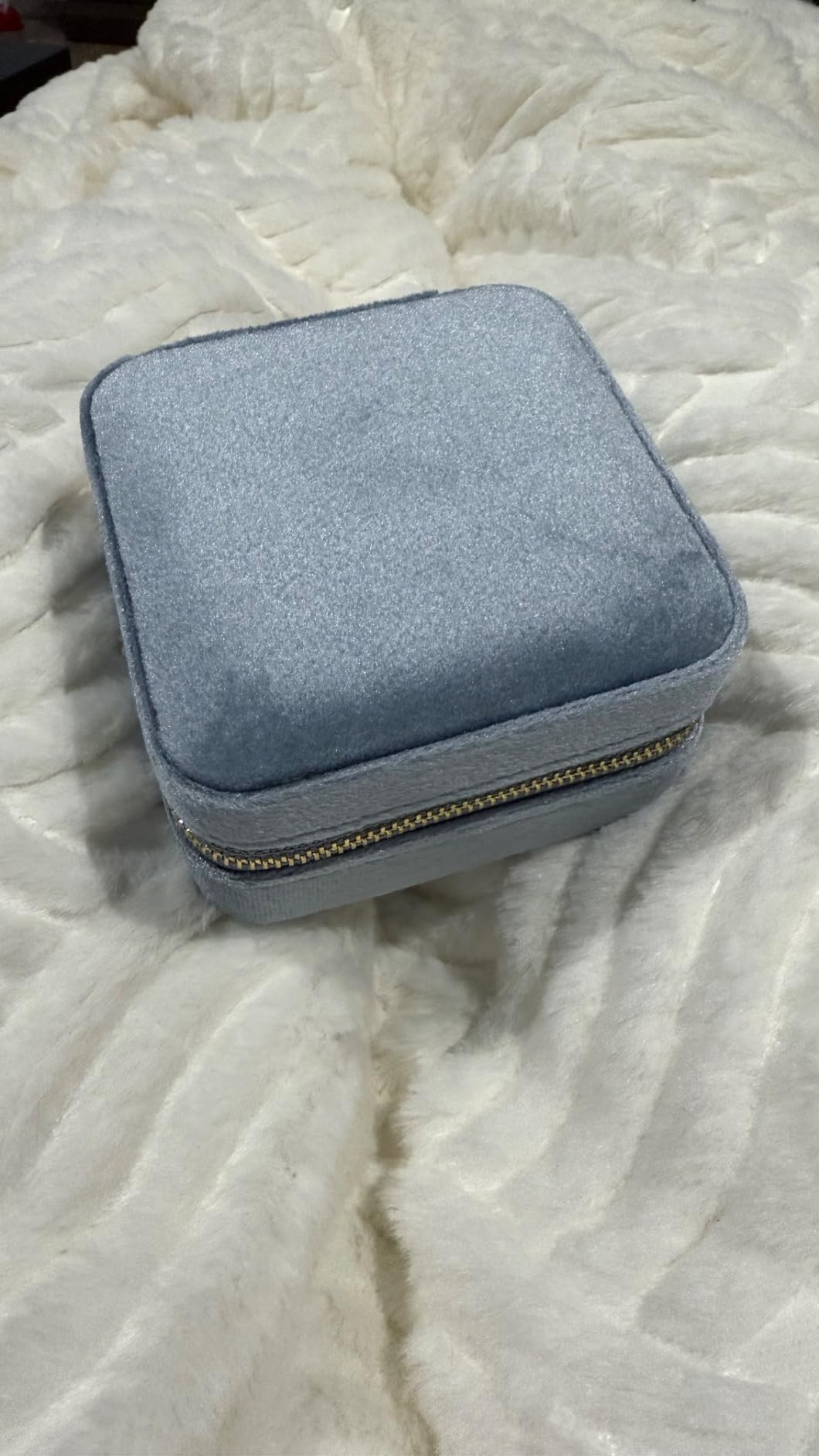 Benevolence LA Featured in Oprah's Favorite Things Plush Velvet Travel Jewelry Box - Jewelry Organizer Case with Mirror - Birthday Gifts for Women - Navy Blue customer photo 2