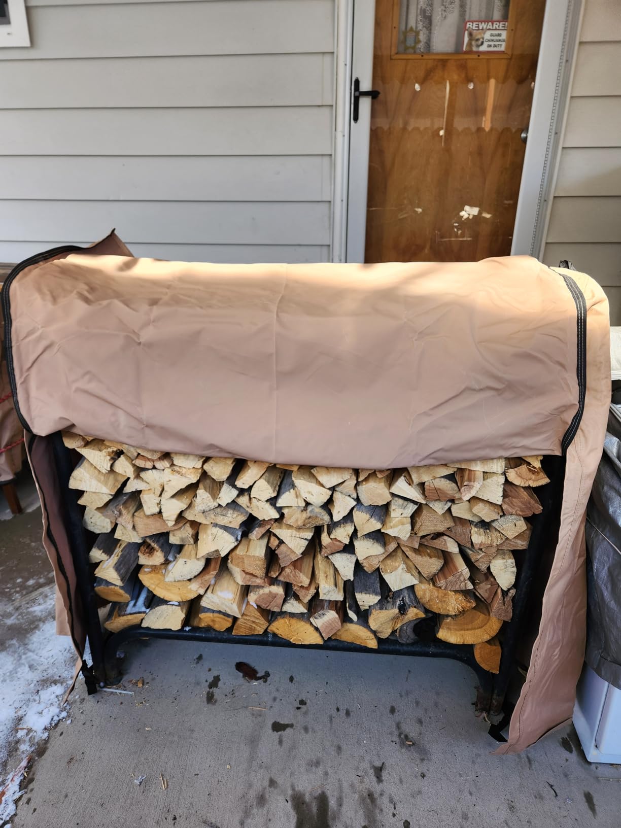 ULTCOVER Waterproof Firewood Racks Cover 8 Feet Heavy Duty Outdoor Logs Holder Stand Cover customer photo 1