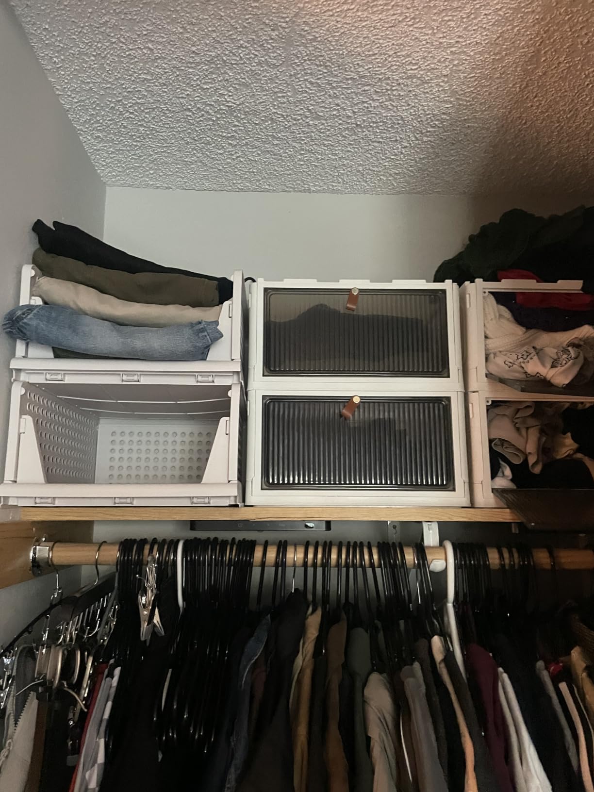 AWTATOS Cube Storage Organizer, Storage Cubes Shelves Bookshelf, 6 Cube Closet Organizers and Storage, DIY Stackable Plastic Clothes Organizer Shelving for Bedroom, Home, White customer photo 1