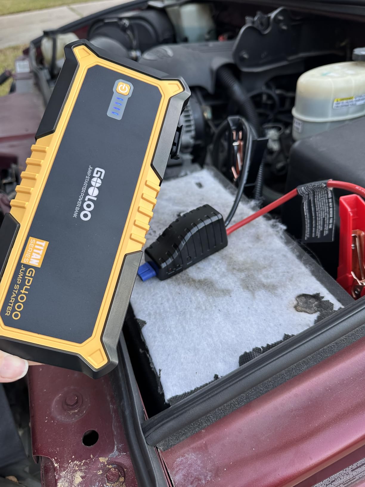 GOOLOO GP4000 Jump Starter - 4000A 12V Car Battery Jumper Starter Portable | SuperSafe Lithium Jump Box - Auto Battery Booster Power Pack - Spark-Proof - LED Light - For All Gas & 10 Diesel Engines customer photo 2